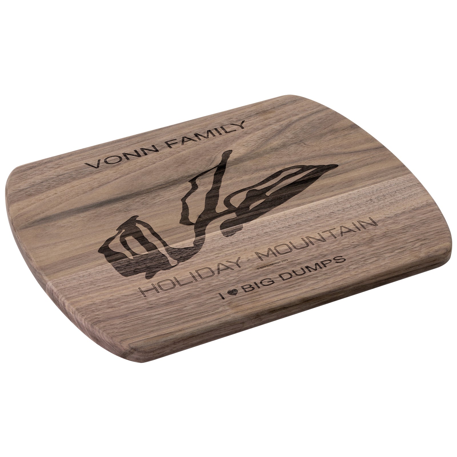 PERSONALIZED HOLIDAY MOUNTAIN, NEW YORK SKI TRAIL MAP CUTTING BOARD