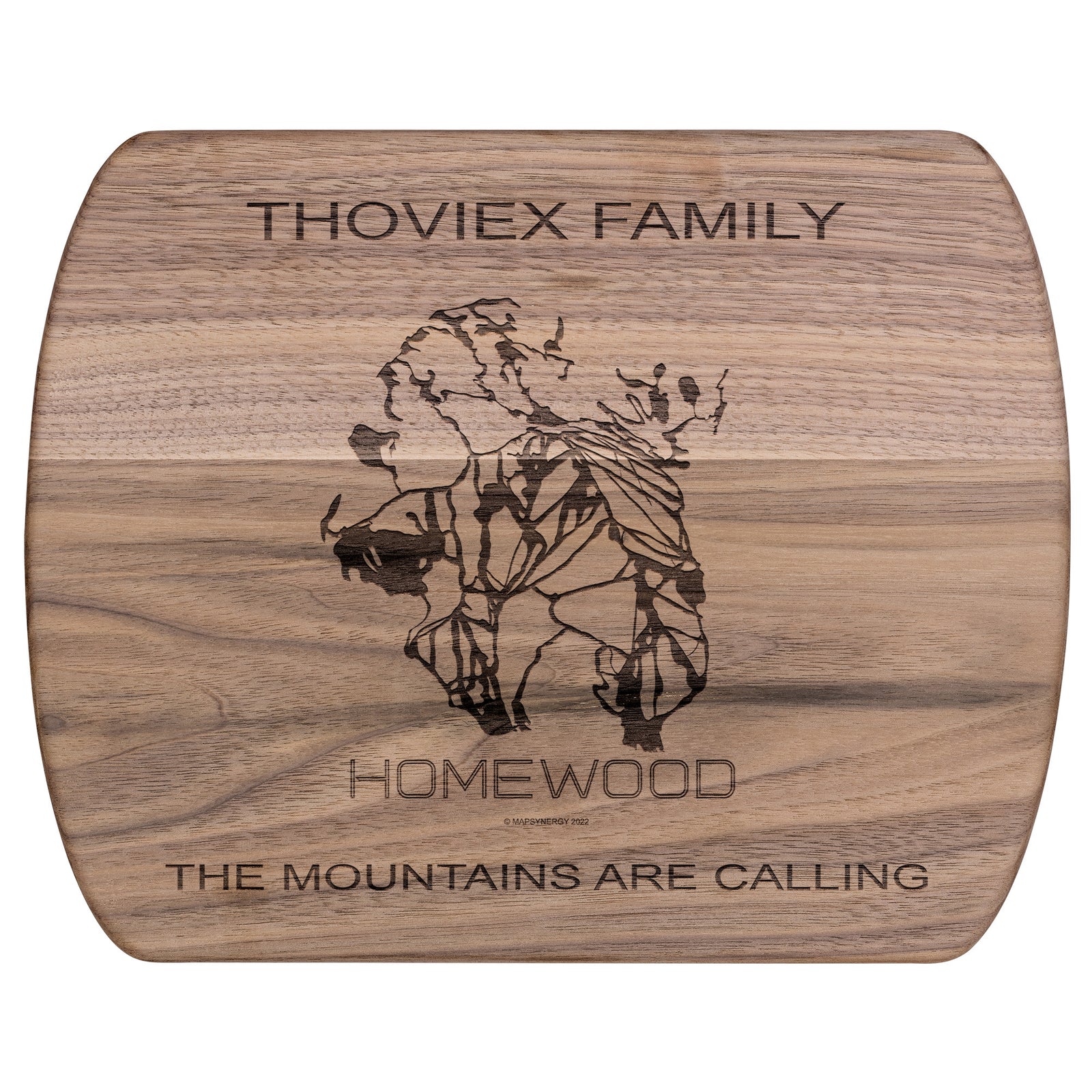PERSONALIZED HOMEWOOD, CALIFORNIA SKI TRAIL MAP CUTTING BOARD