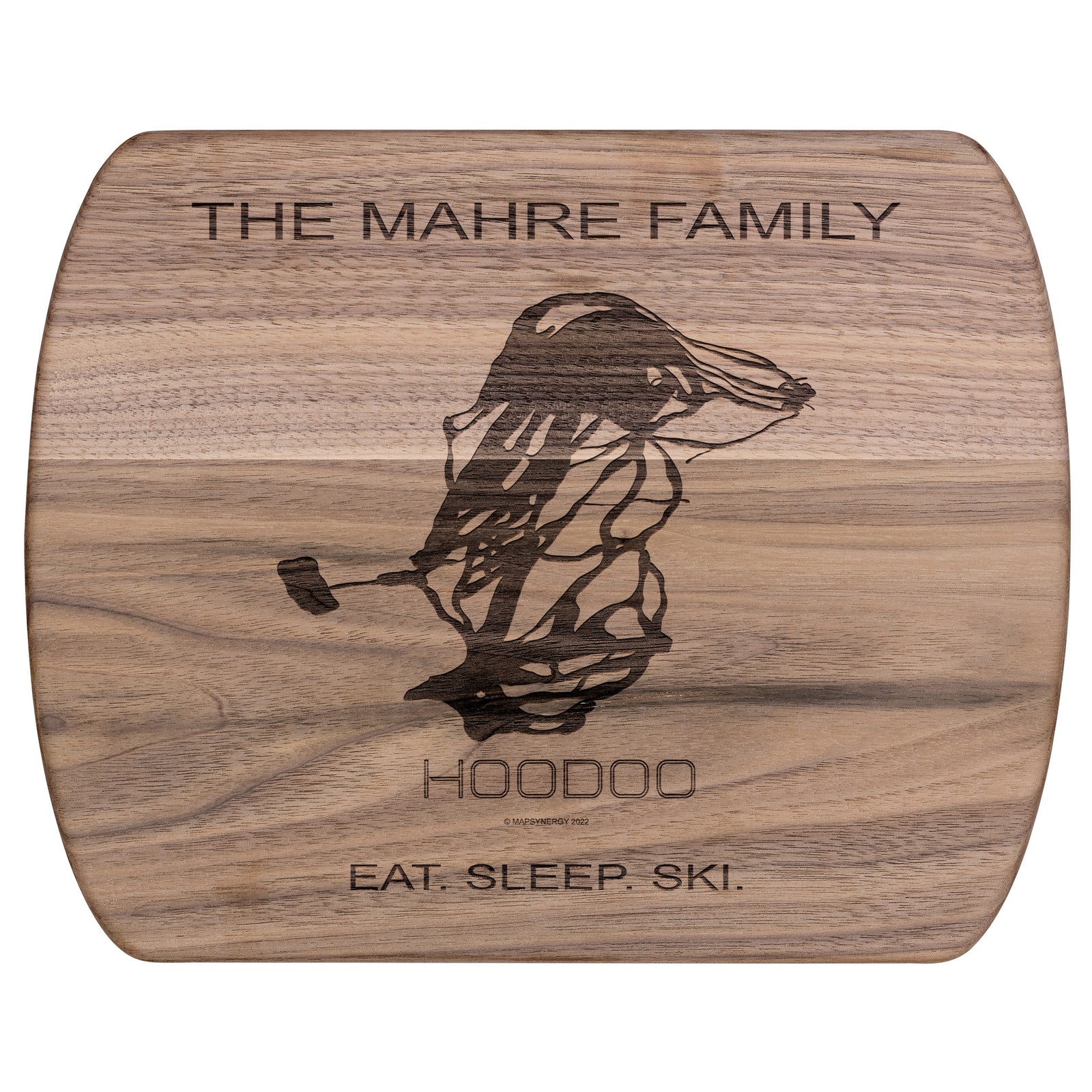 PERSONALIZED HOODOO,OREGON SKI TRAIL MAP CUTTING BOARD