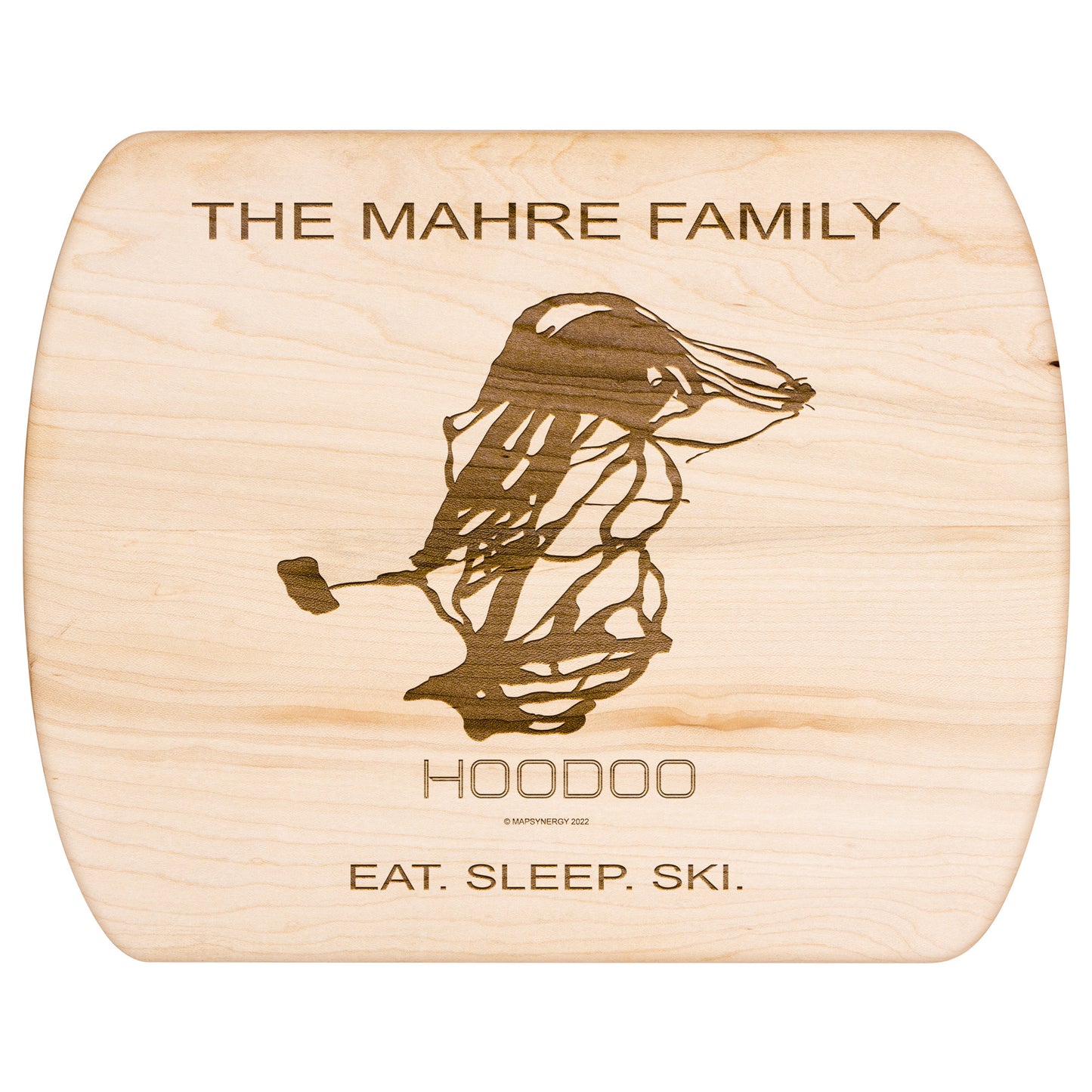 PERSONALIZED HOODOO,OREGON SKI TRAIL MAP CUTTING BOARD