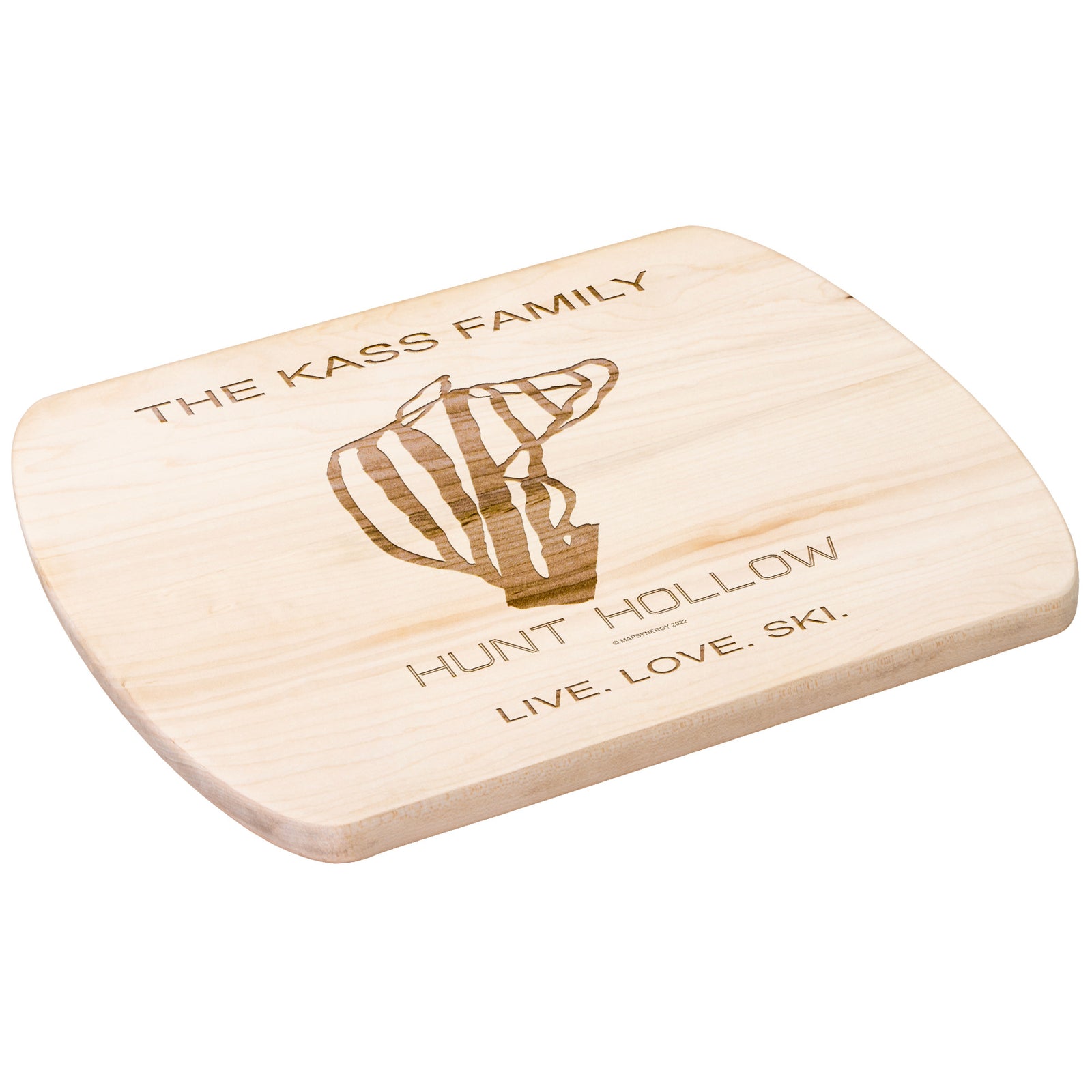 PERSONALIZED HUNT HOLLOW, NEW YORK SKI TRAIL MAP CUTTING BOARD