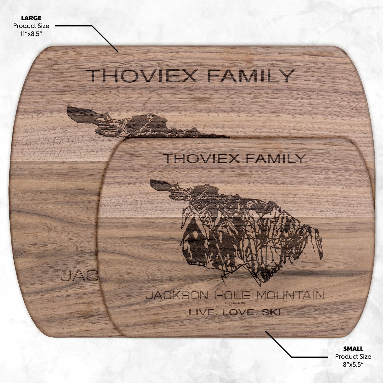 PERSONALIZED Hardwood Cutting Board - Jackson Hole, Wyoming