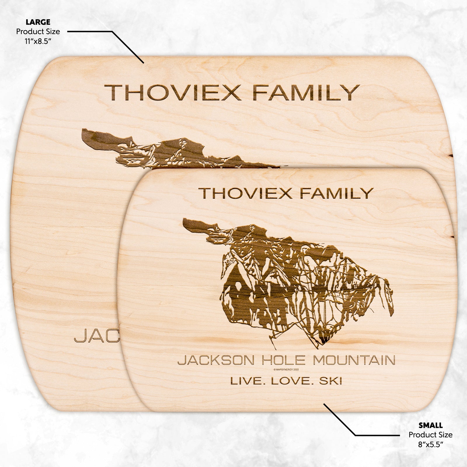 PERSONALIZED Hardwood Cutting Board - Jackson Hole, Wyoming