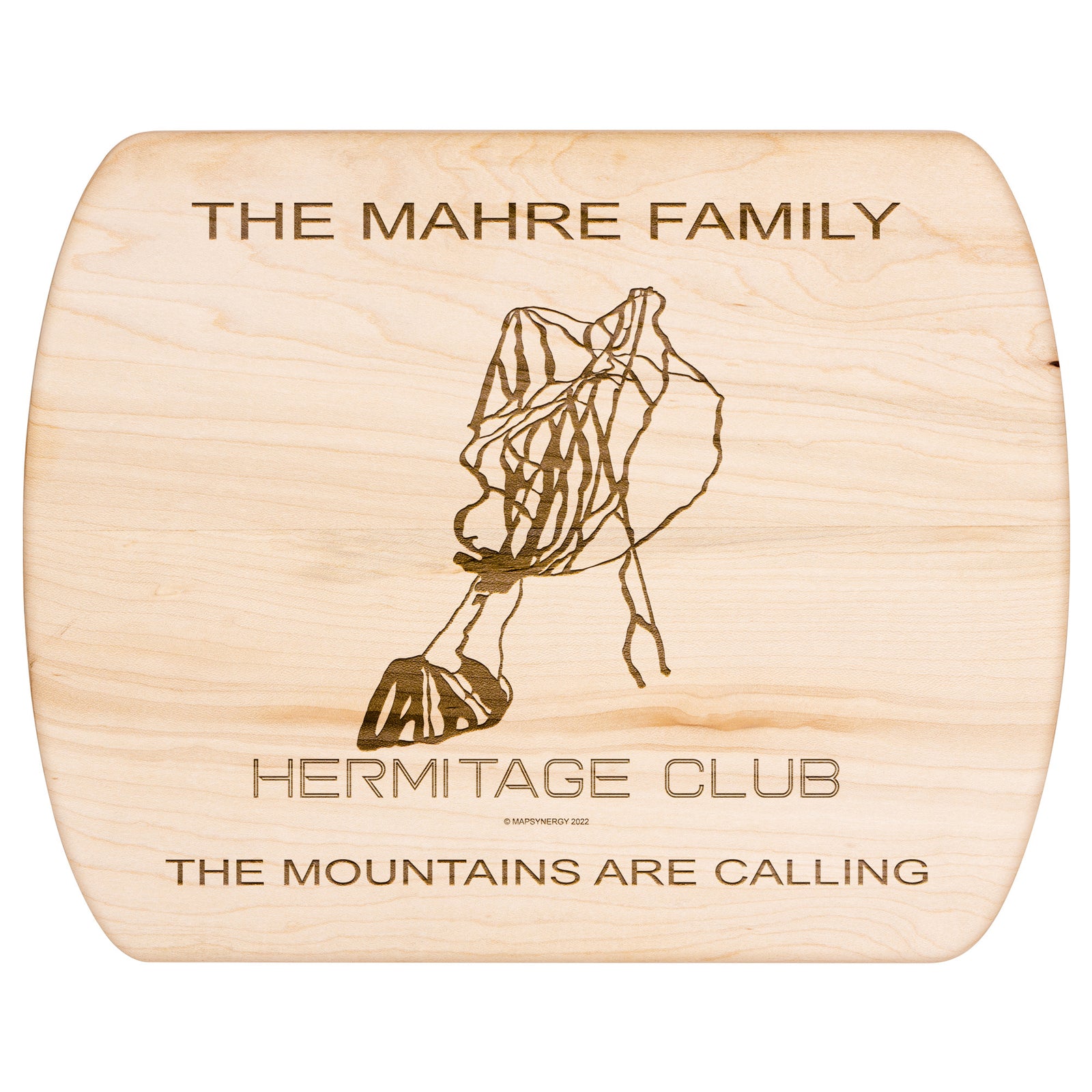 PERSONALIZED Hermitage Club, Vermont SKI TRAIL MAP CUTTING BOARD