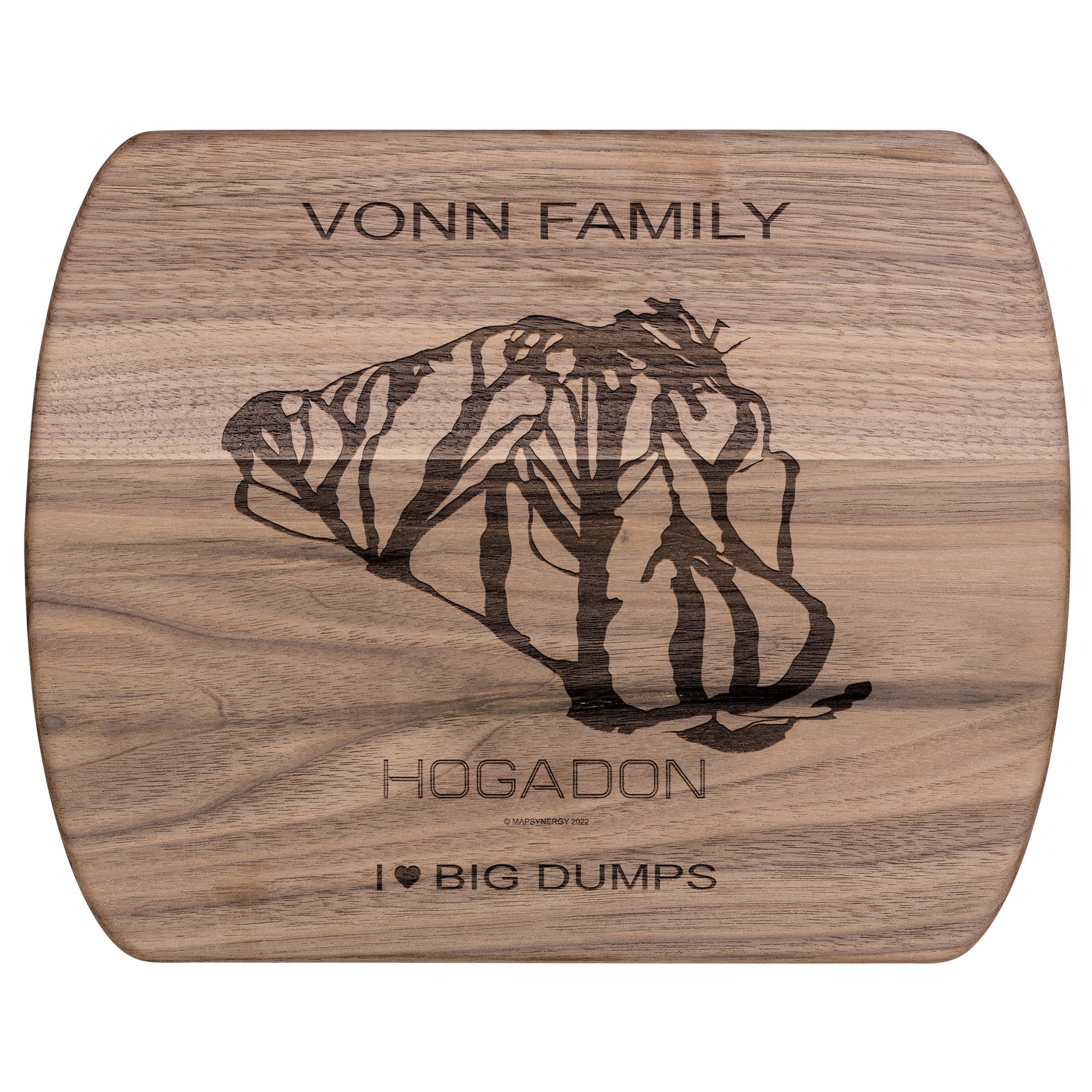 PERSONALIZED Hogadon , Wyoming SKI TRAIL MAP CUTTING BOARD