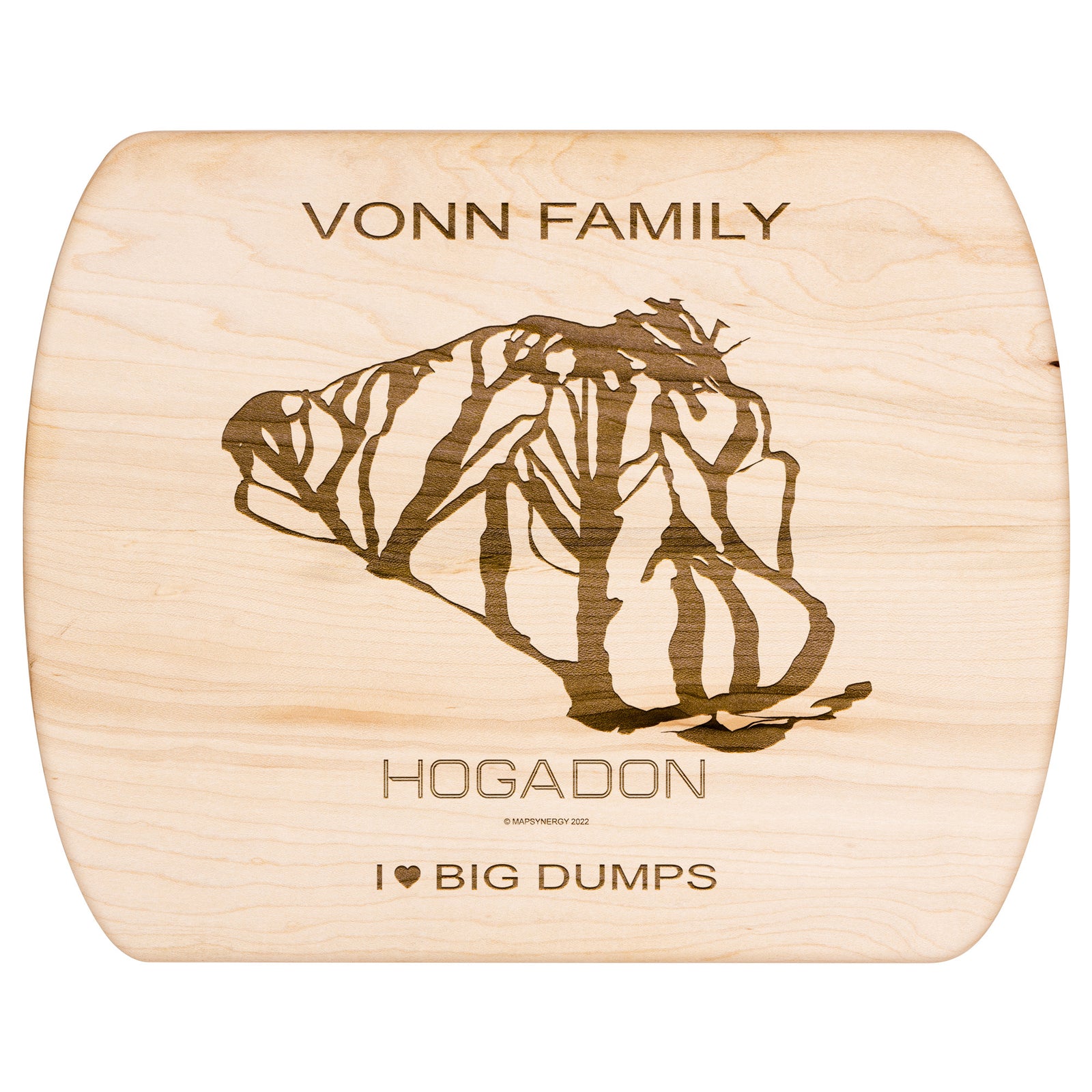 PERSONALIZED Hogadon , Wyoming SKI TRAIL MAP CUTTING BOARD