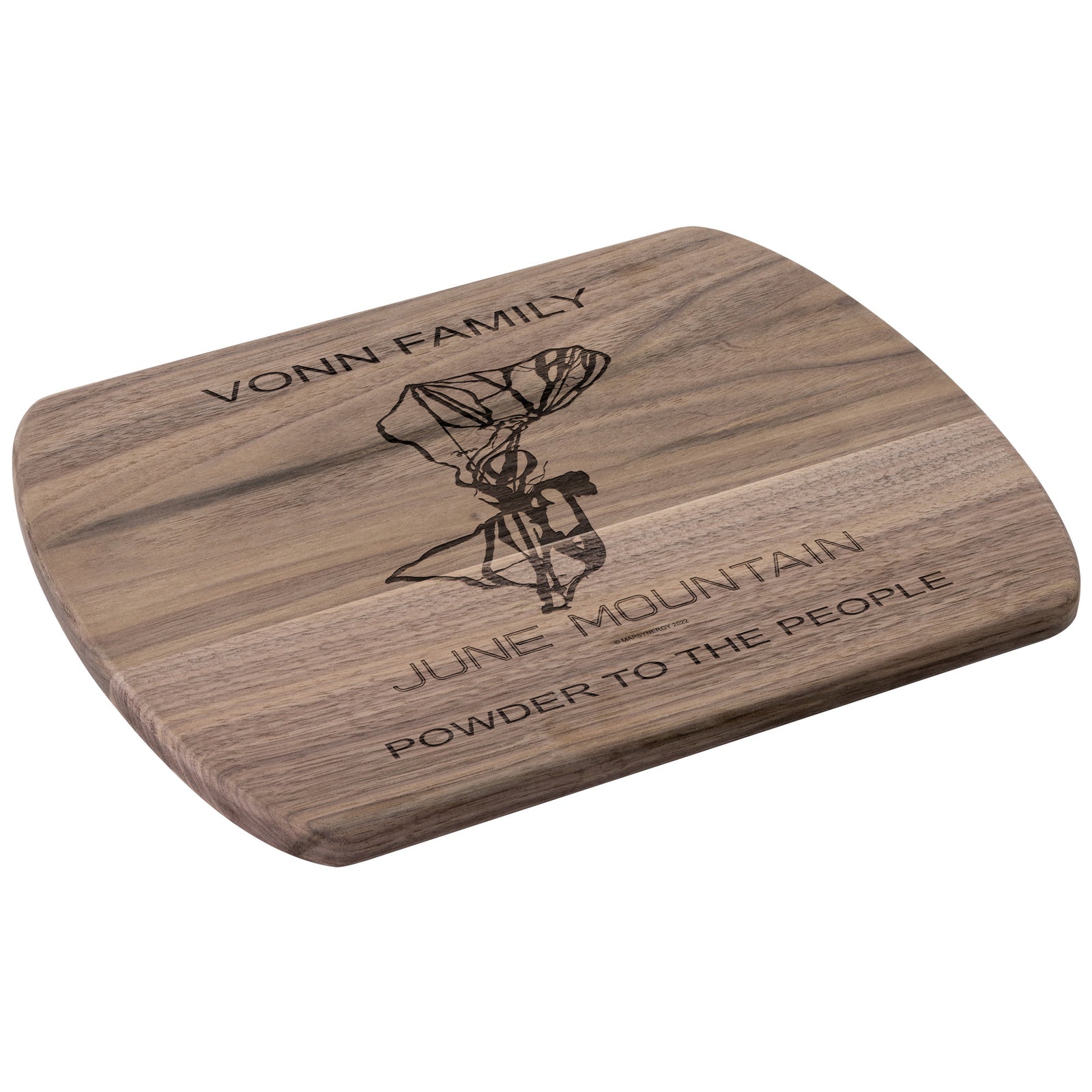 PERSONALIZED JUNE MOUNTAIN, CALIFORNIA SKI TRAIL MAP CUTTING BOARD