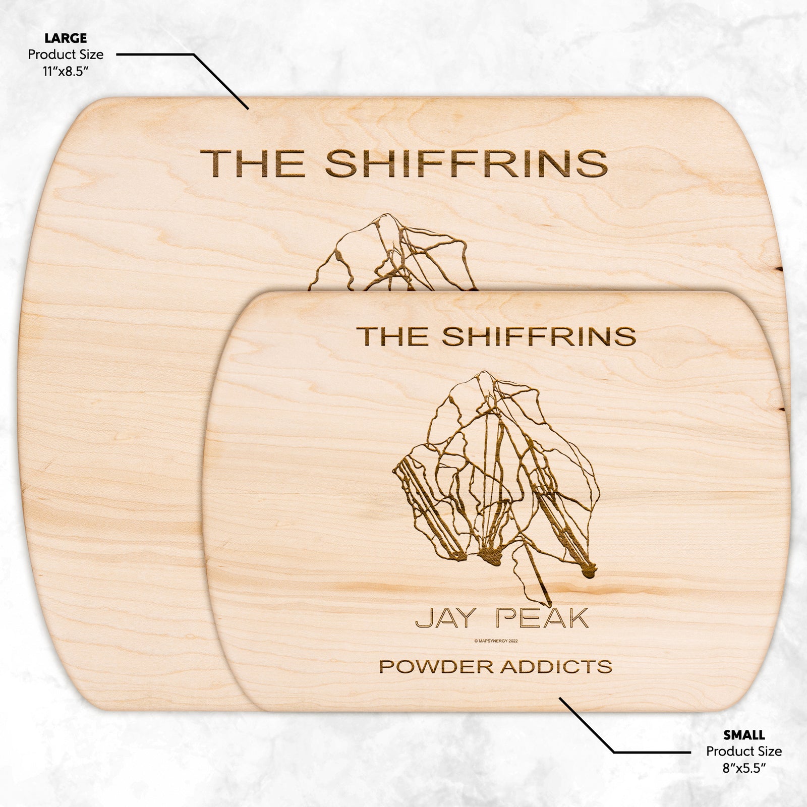PERSONALIZED Jay Peak, Vermont SKI TRAIL MAP CUTTING BOARD
