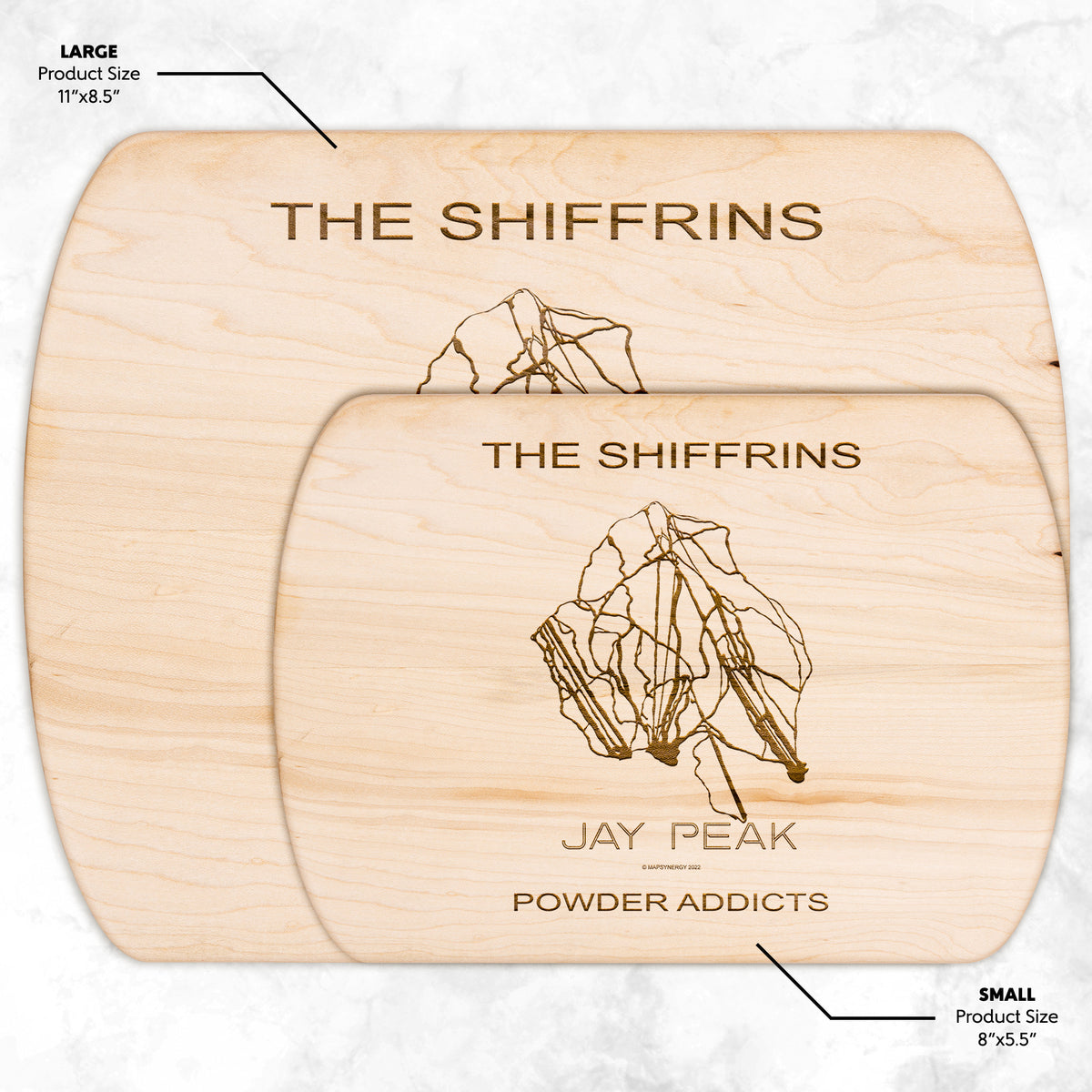 PERSONALIZED Jay Peak, Vermont SKI TRAIL MAP CUTTING BOARD