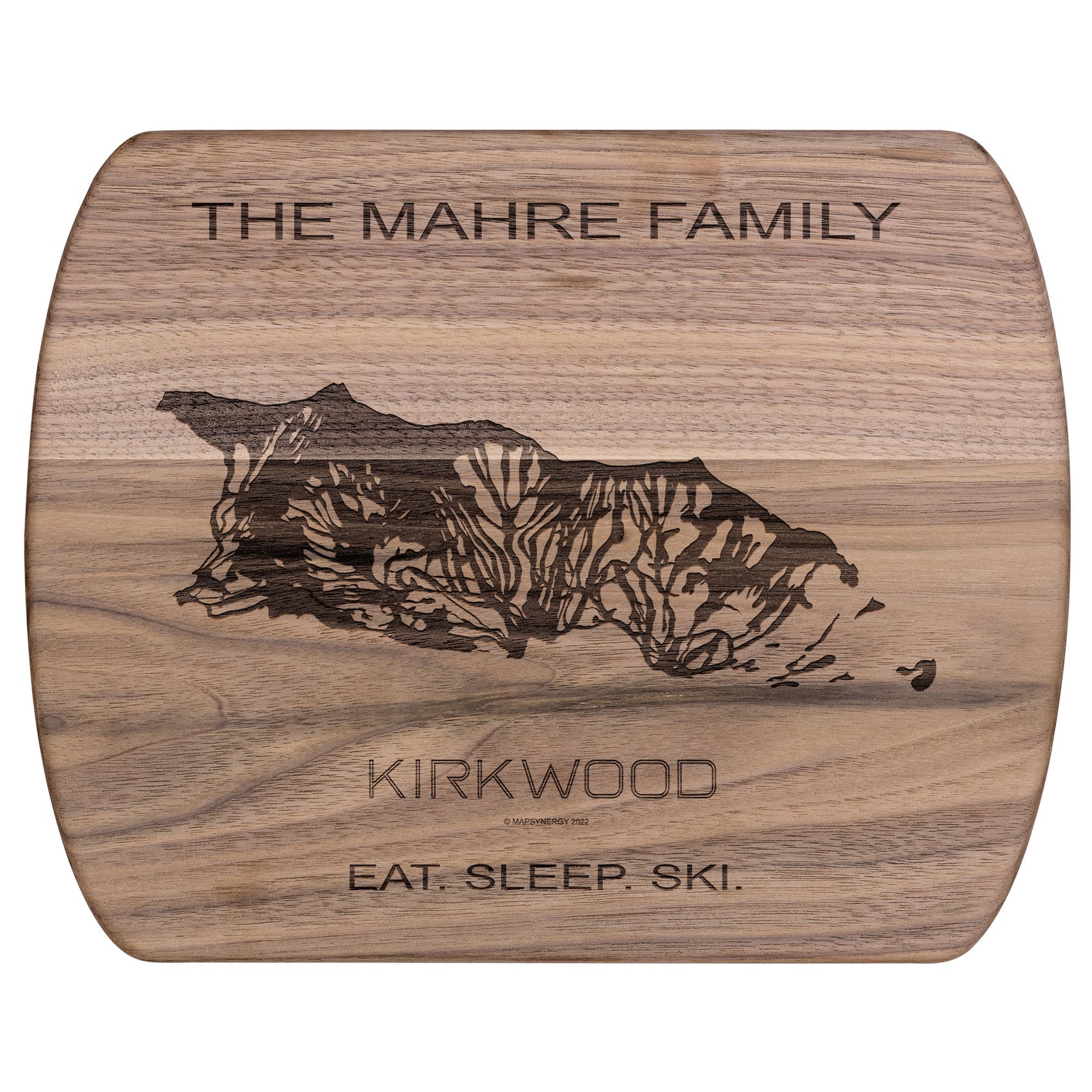 PERSONALIZED KIRKWOOD , CALIFORNIA SKI TRAIL MAP CUTTING BOARD