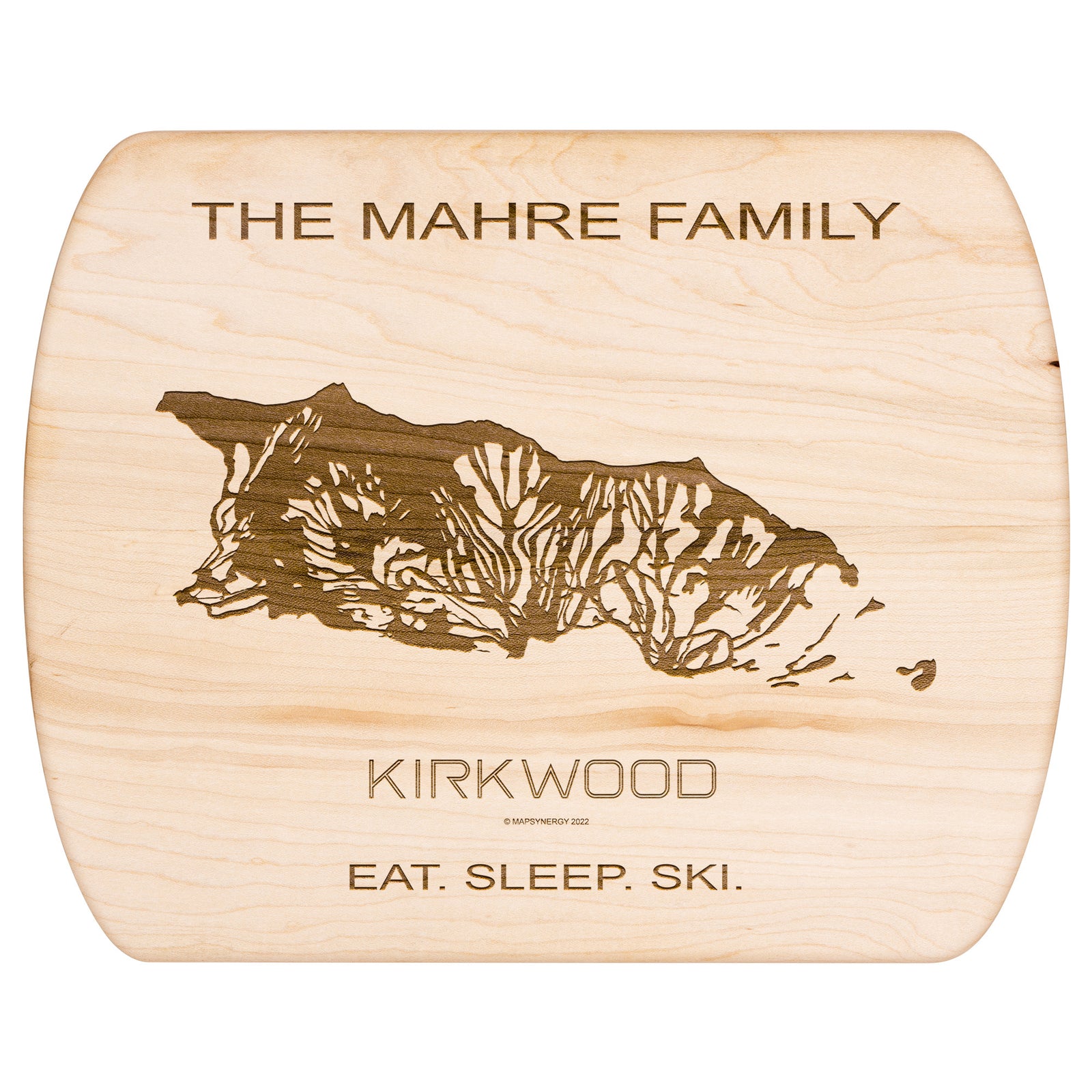 PERSONALIZED KIRKWOOD , CALIFORNIA SKI TRAIL MAP CUTTING BOARD