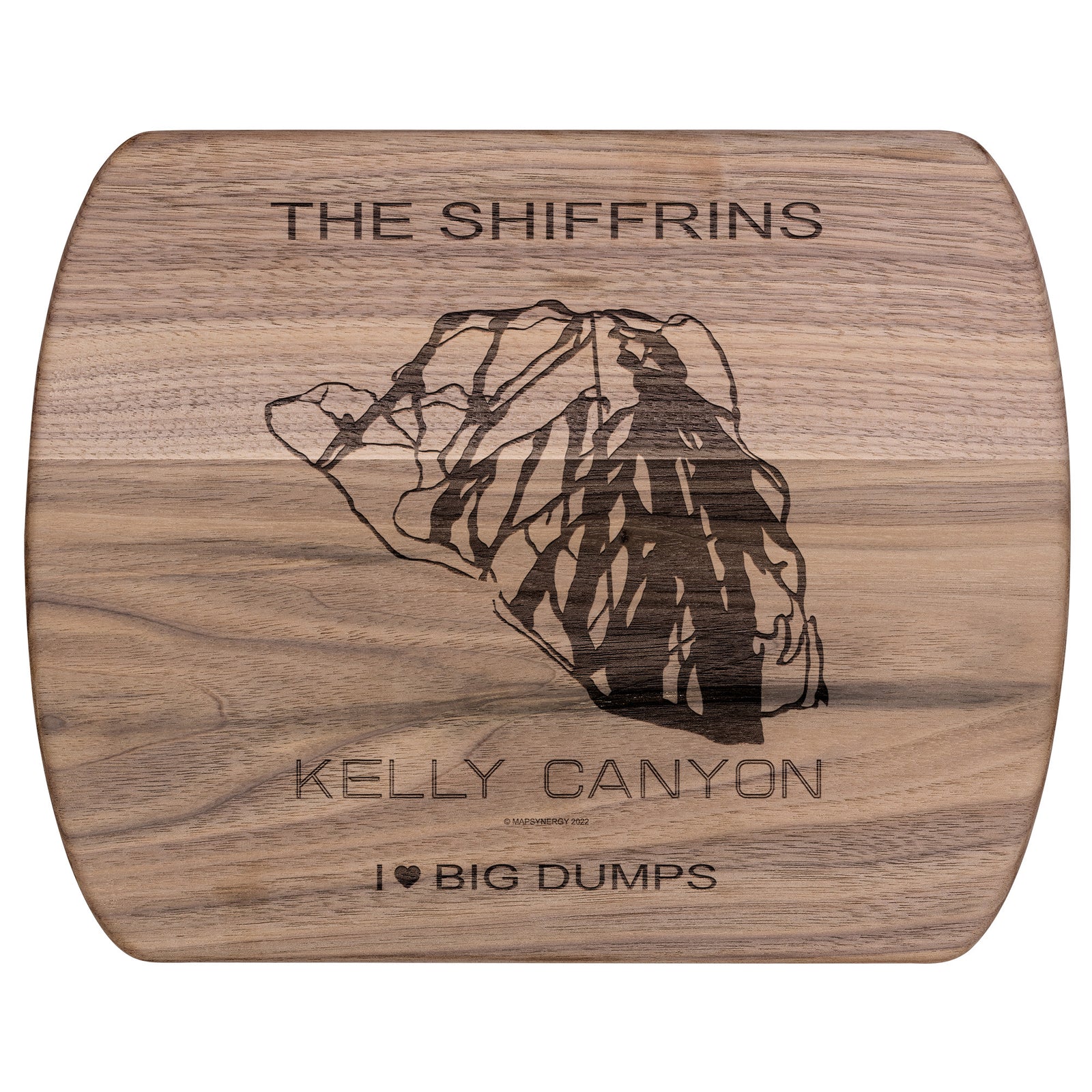 PERSONALIZED Kelly Canyon , Idaho SKI TRAIL MAP CUTTING BOARD