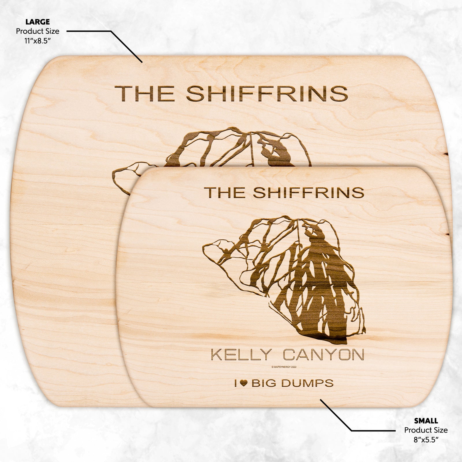PERSONALIZED Kelly Canyon , Idaho SKI TRAIL MAP CUTTING BOARD