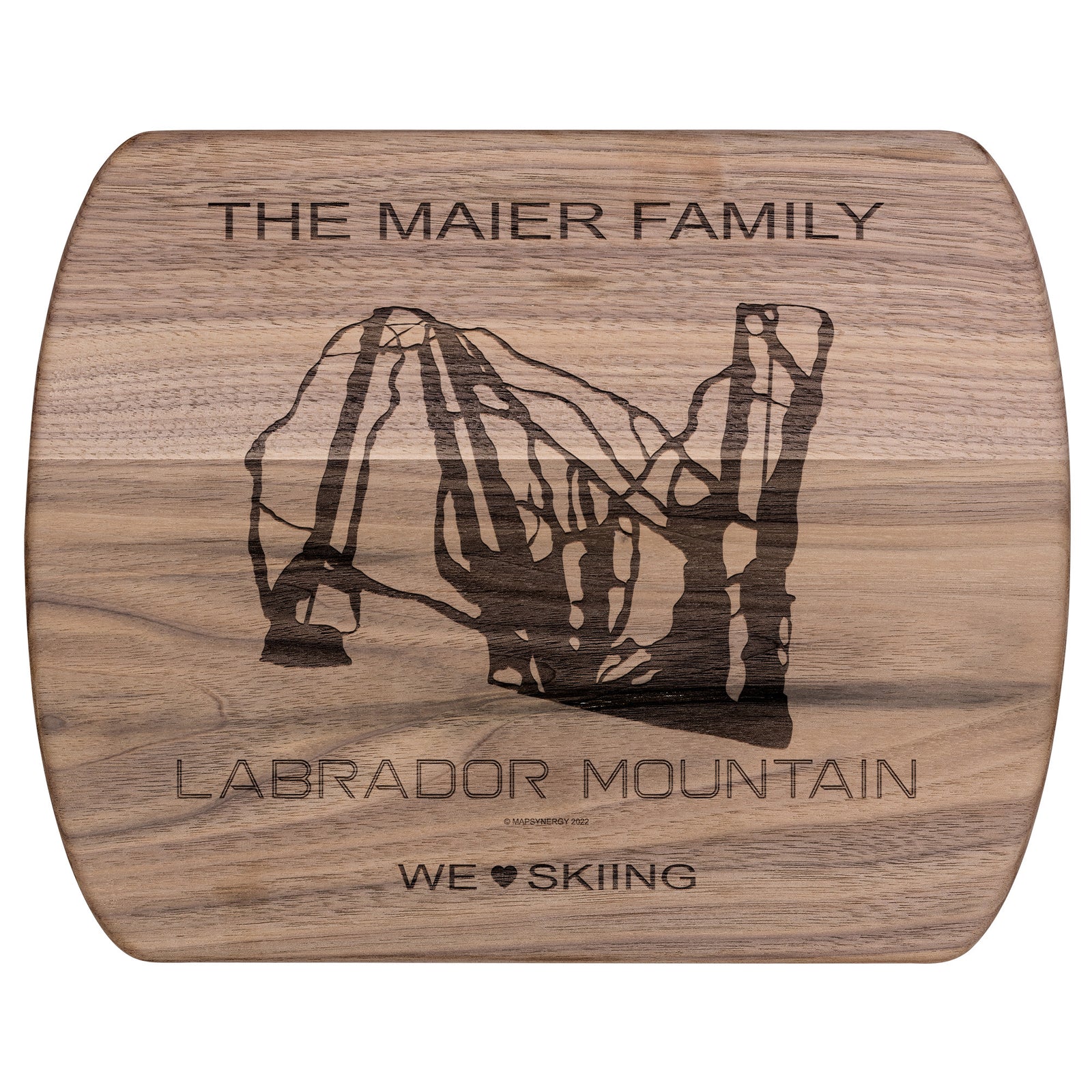PERSONALIZED LABRADOR MOUNTAIN, NEW YORK SKI TRAIL MAP CUTTING BOARD