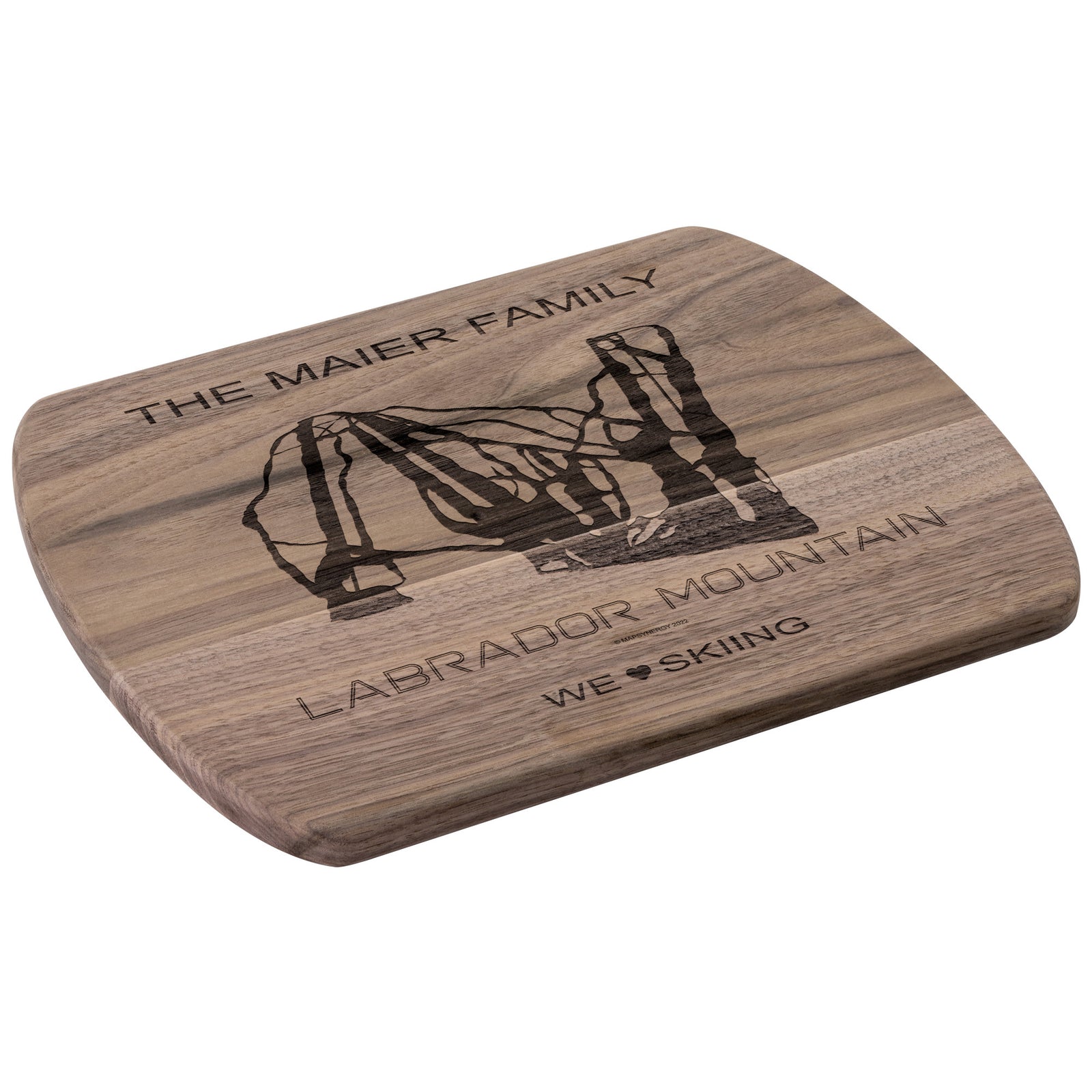 PERSONALIZED LABRADOR MOUNTAIN, NEW YORK SKI TRAIL MAP CUTTING BOARD