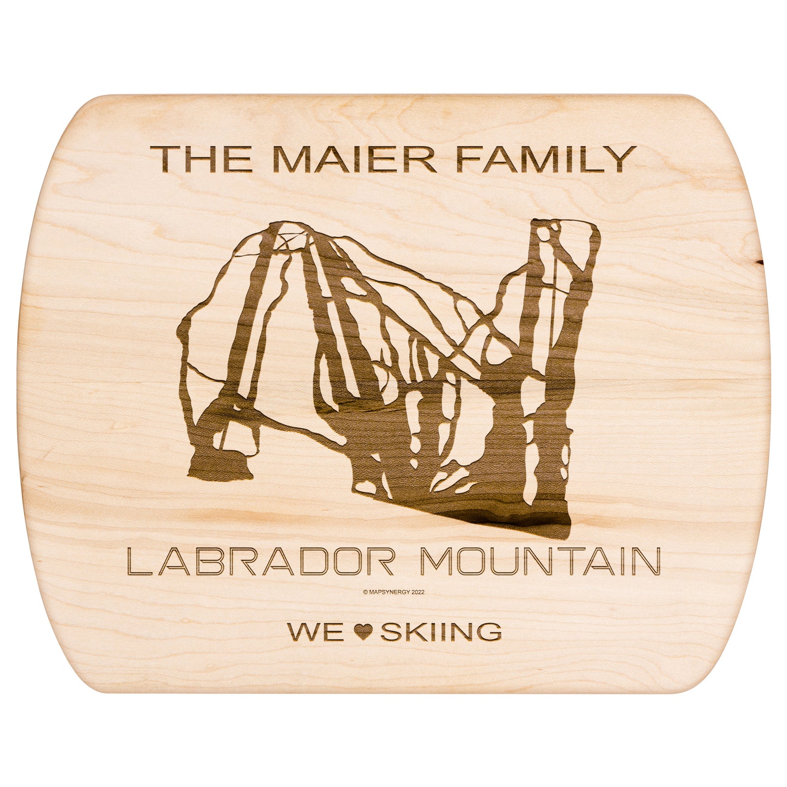 PERSONALIZED LABRADOR MOUNTAIN, NEW YORK SKI TRAIL MAP CUTTING BOARD