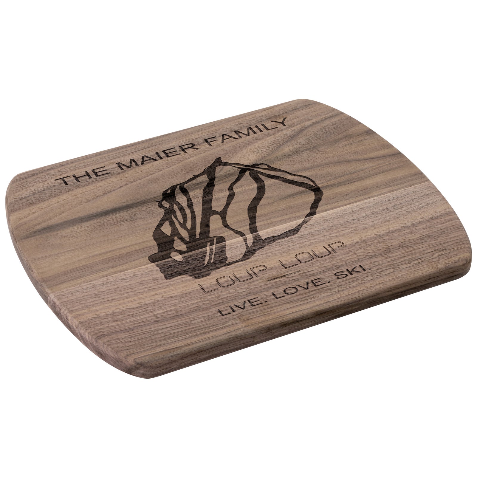 PERSONALIZED LOUP LOUP, WASHINGTON SKI TRAIL MAP CUTTING BOARD