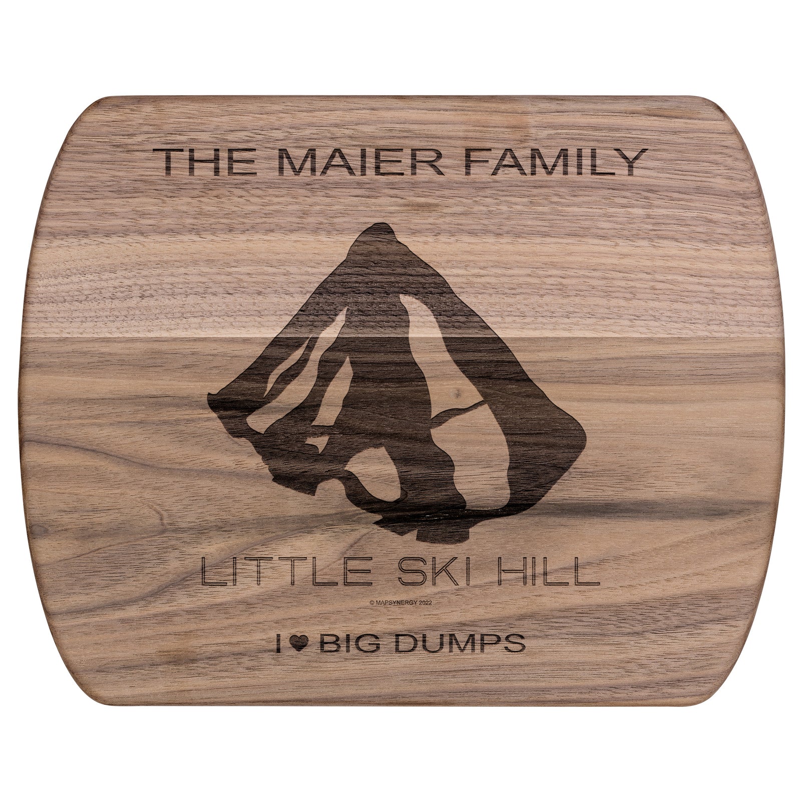 PERSONALIZED Little Ski Hill, Idaho SKI TRAIL MAP CUTTING BOARD