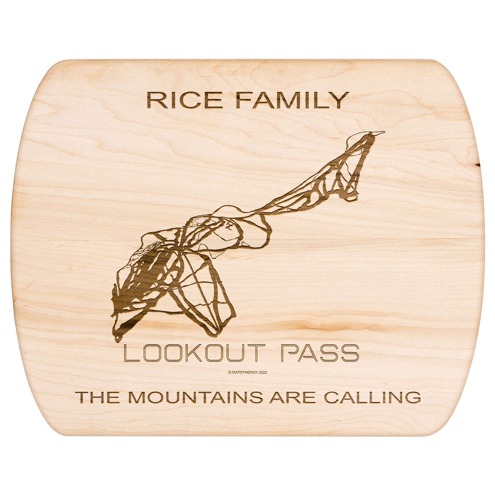 PERSONALIZED Lookout Pass, Idaho SKI TRAIL MAP CUTTING BOARD