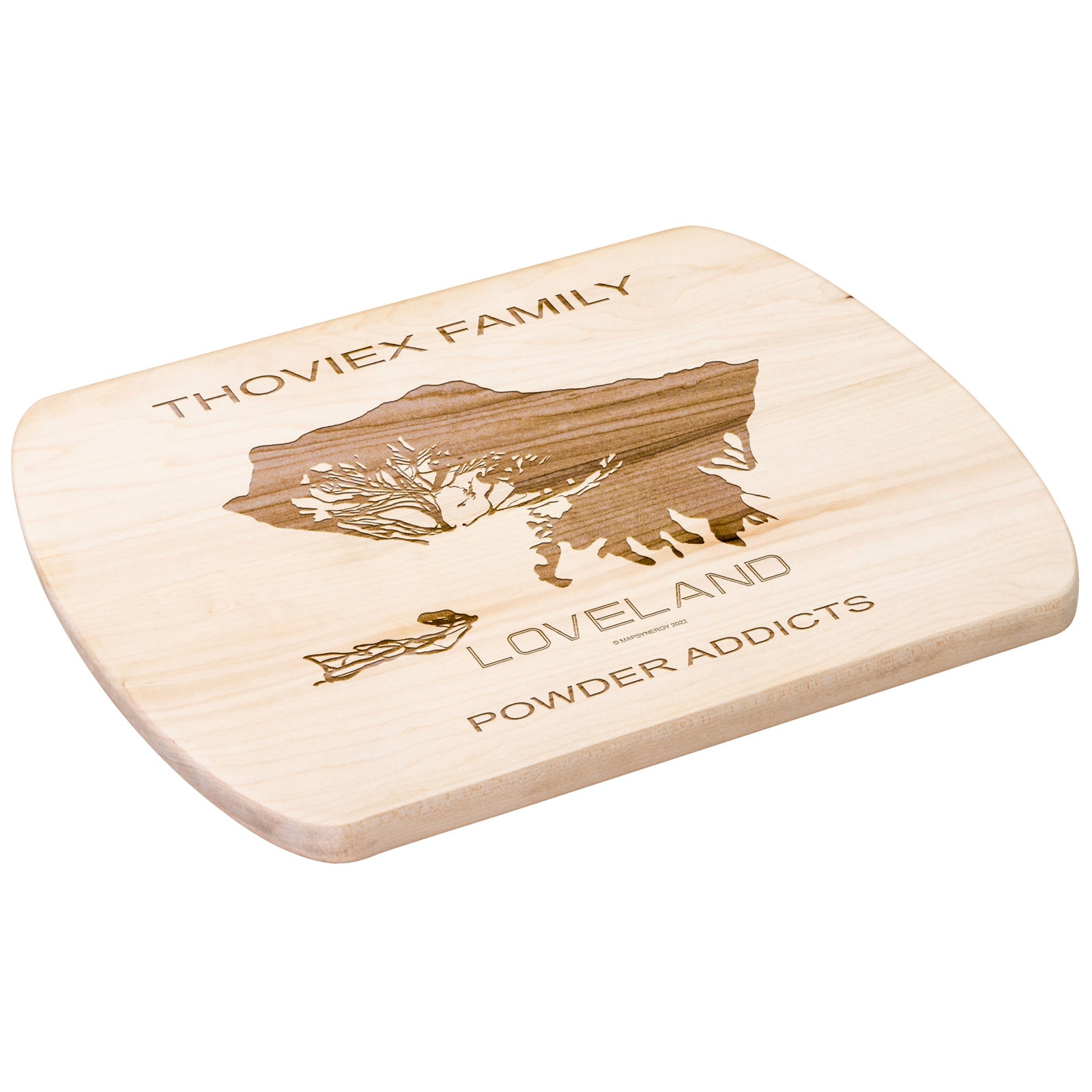 PERSONALIZED Loveland ,Colorado SKI TRAIL MAP CUTTING BOARD
