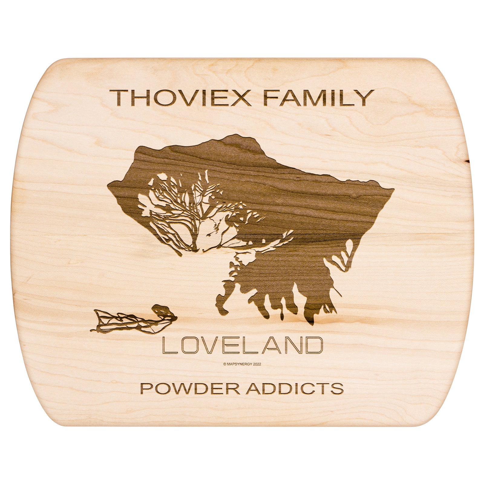PERSONALIZED Loveland ,Colorado SKI TRAIL MAP CUTTING BOARD