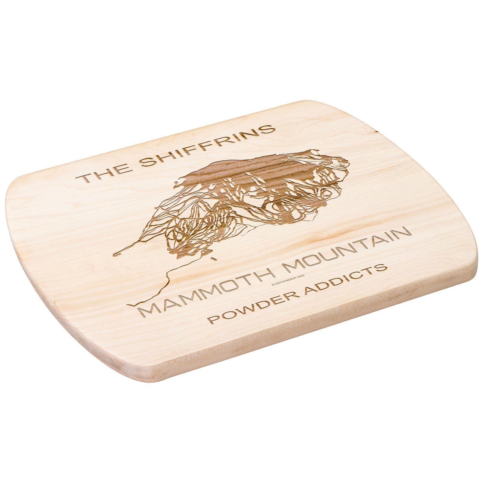 PERSONALIZED MAMMOTH MOUNTAIN, CALIFORNIA SKI TRAIL MAP CUTTING BOARD