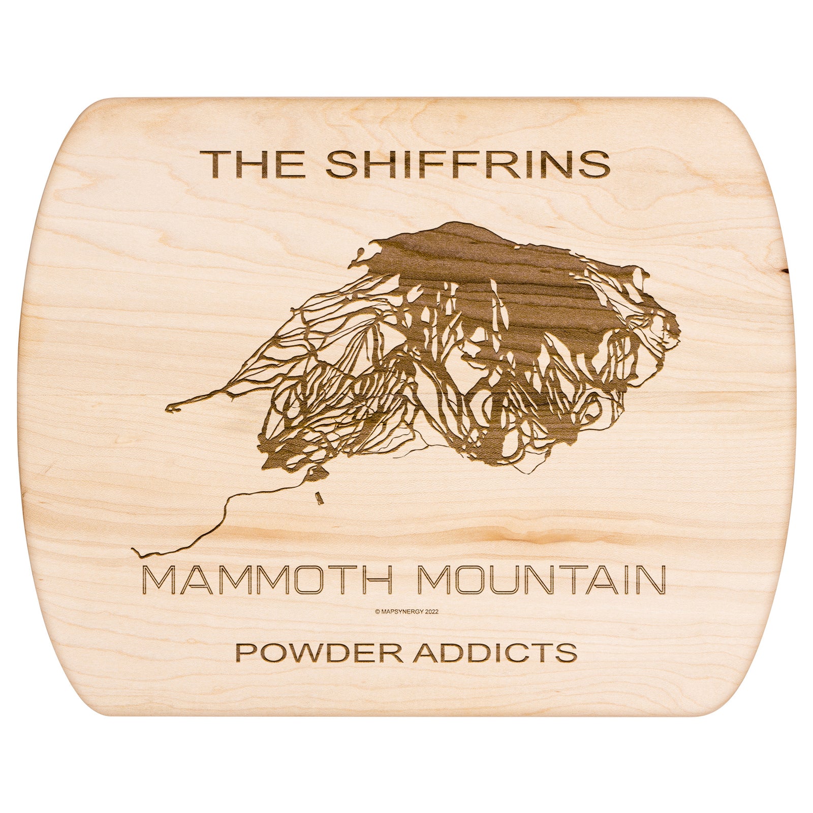 PERSONALIZED MAMMOTH MOUNTAIN, CALIFORNIA SKI TRAIL MAP CUTTING BOARD