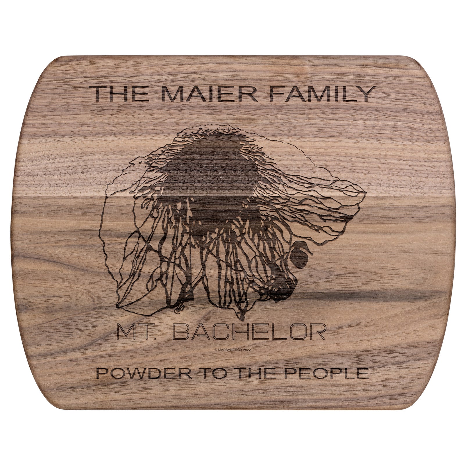 PERSONALIZED MT.BACHELOR,OREGON SKI TRAIL MAP CUTTING BOARD
