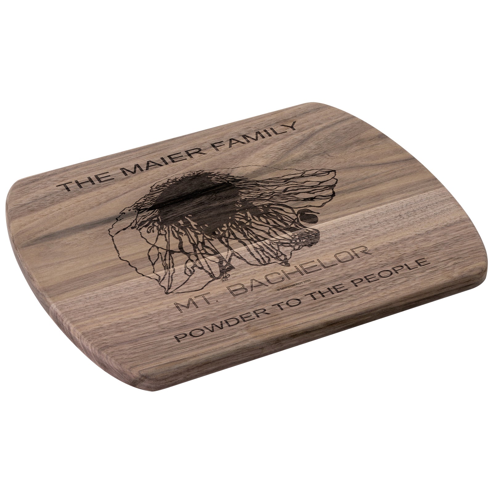 PERSONALIZED MT.BACHELOR,OREGON SKI TRAIL MAP CUTTING BOARD
