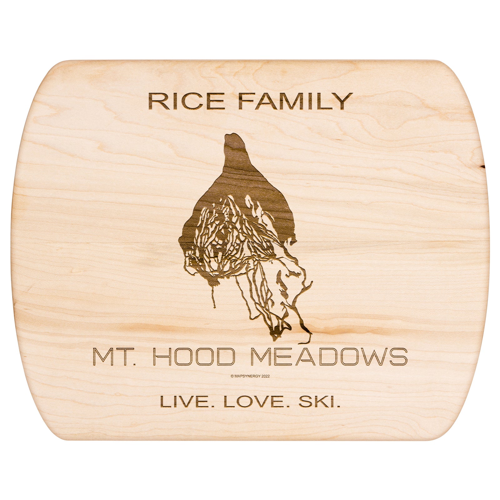 PERSONALIZED MT. HOOD MEADOWS,OREGON SKI TRAIL MAP CUTTING BOARD
