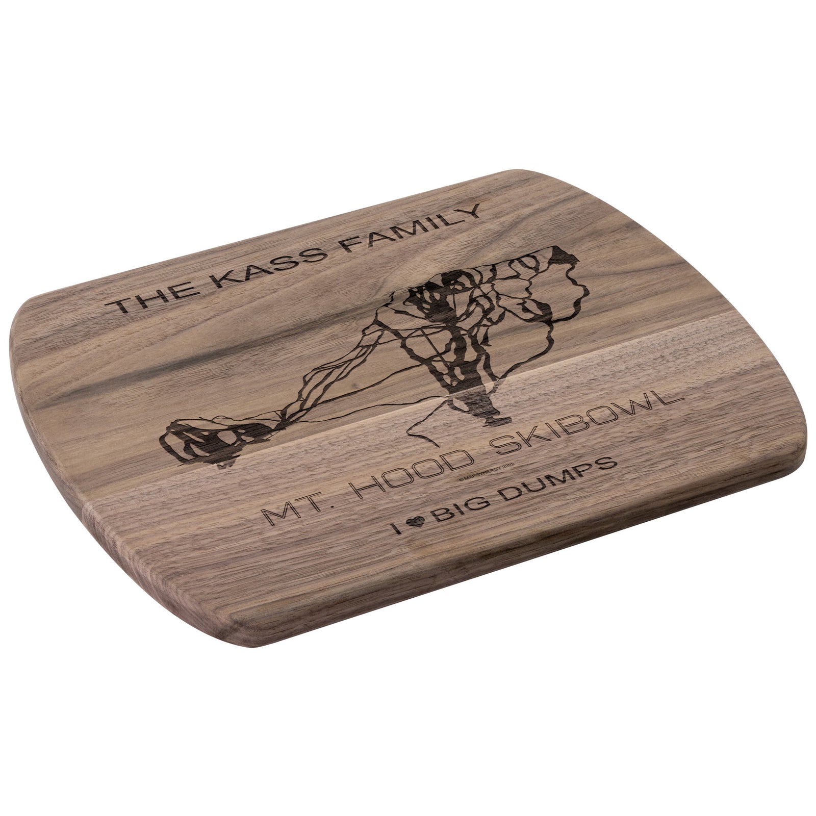 PERSONALIZED MT. HOOD SKIBOWL,OREGON SKI TRAIL MAP CUTTING BOARD