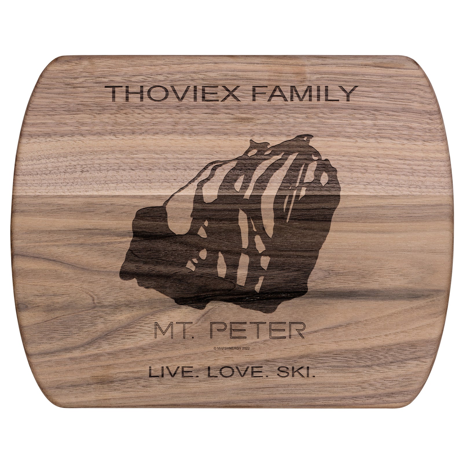 PERSONALIZED MT. PETER, NEW YORK SKI TRAIL MAP CUTTING BOARD