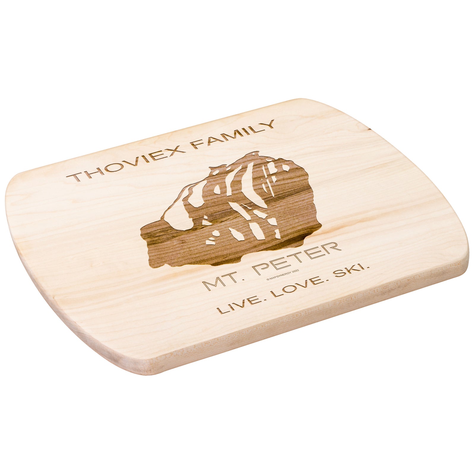 PERSONALIZED MT. PETER, NEW YORK SKI TRAIL MAP CUTTING BOARD