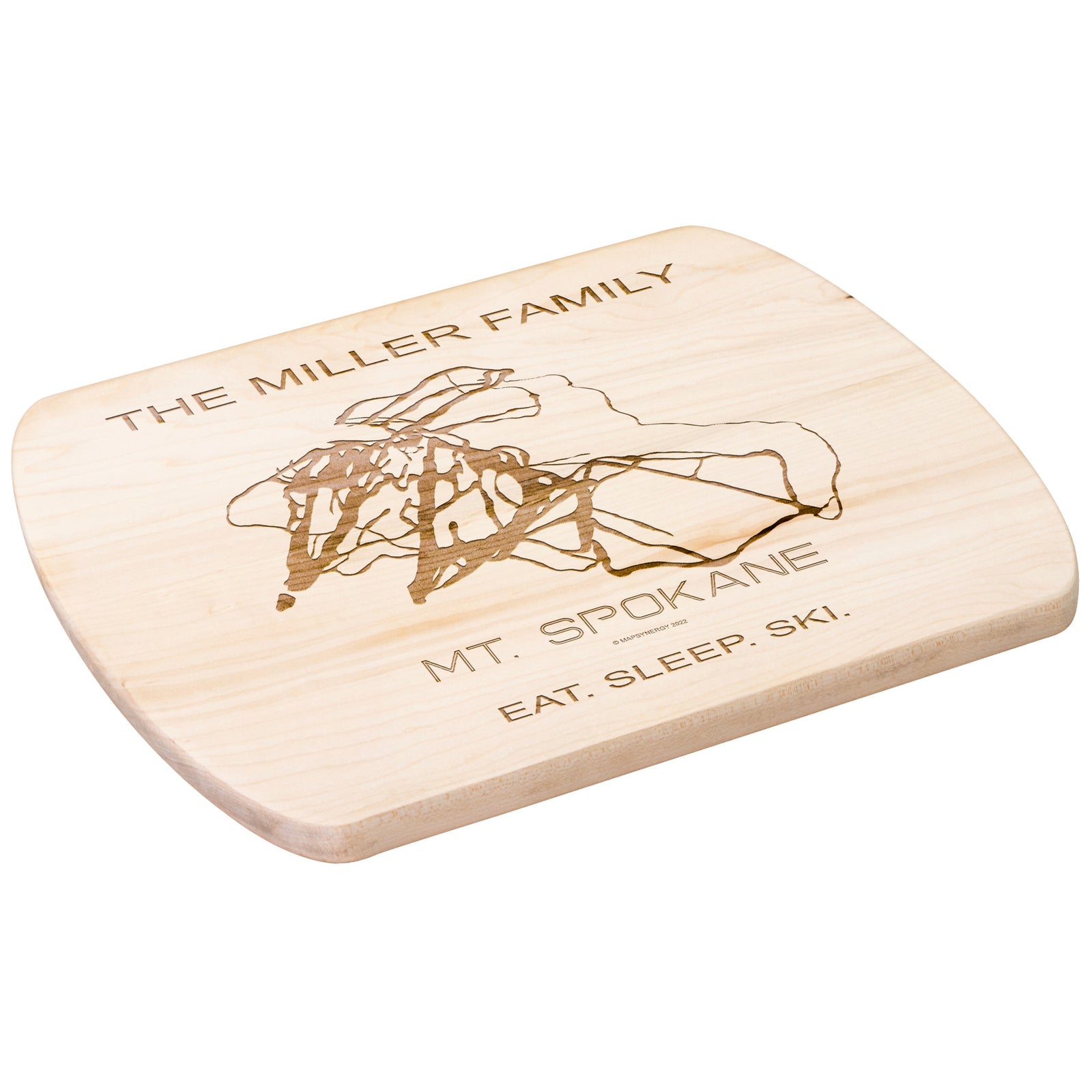 PERSONALIZED MT. SPOKANE, WASHINGTON SKI TRAIL MAP CUTTING BOARD