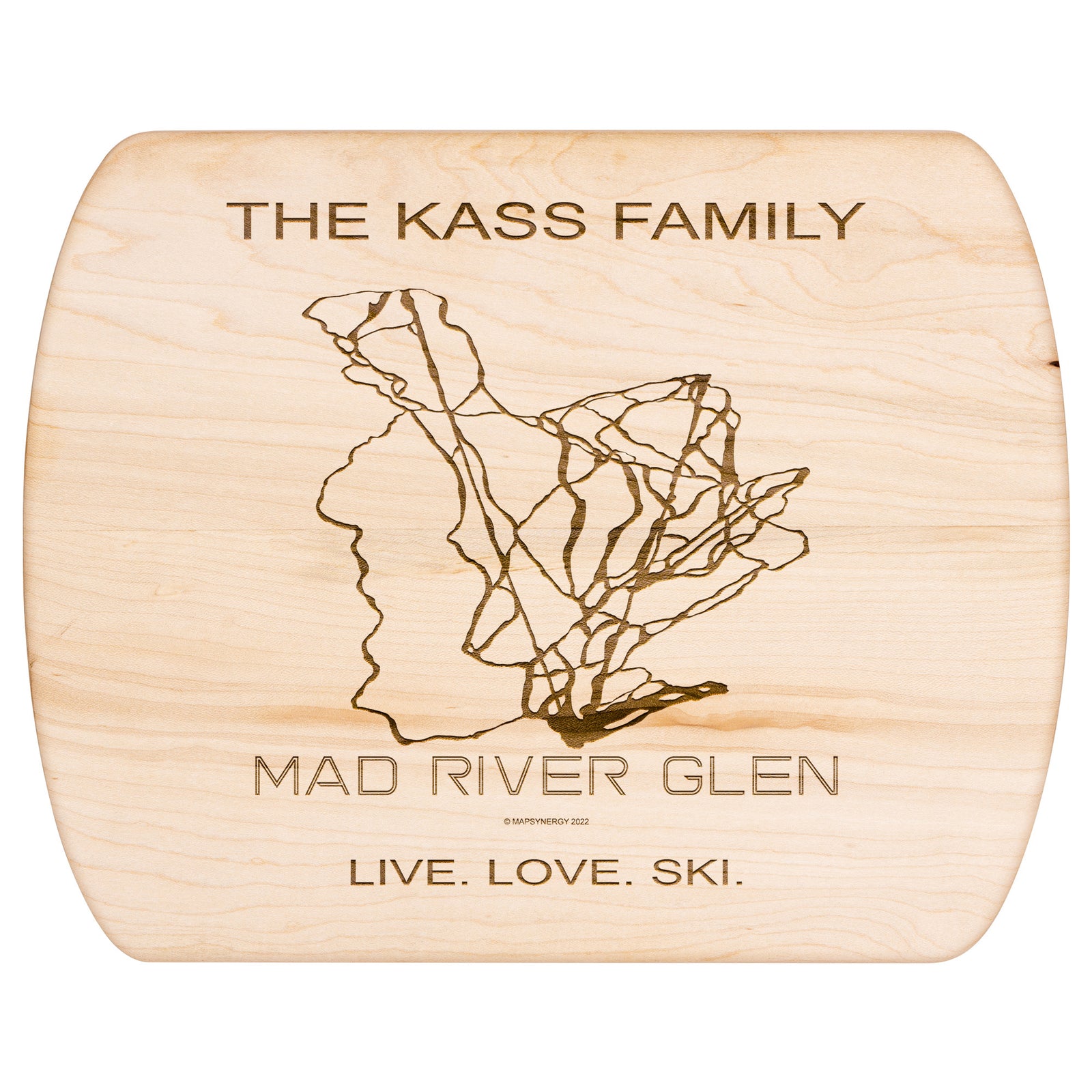 PERSONALIZED Mad River Glen, Vermont SKI TRAIL MAP CUTTING BOARD