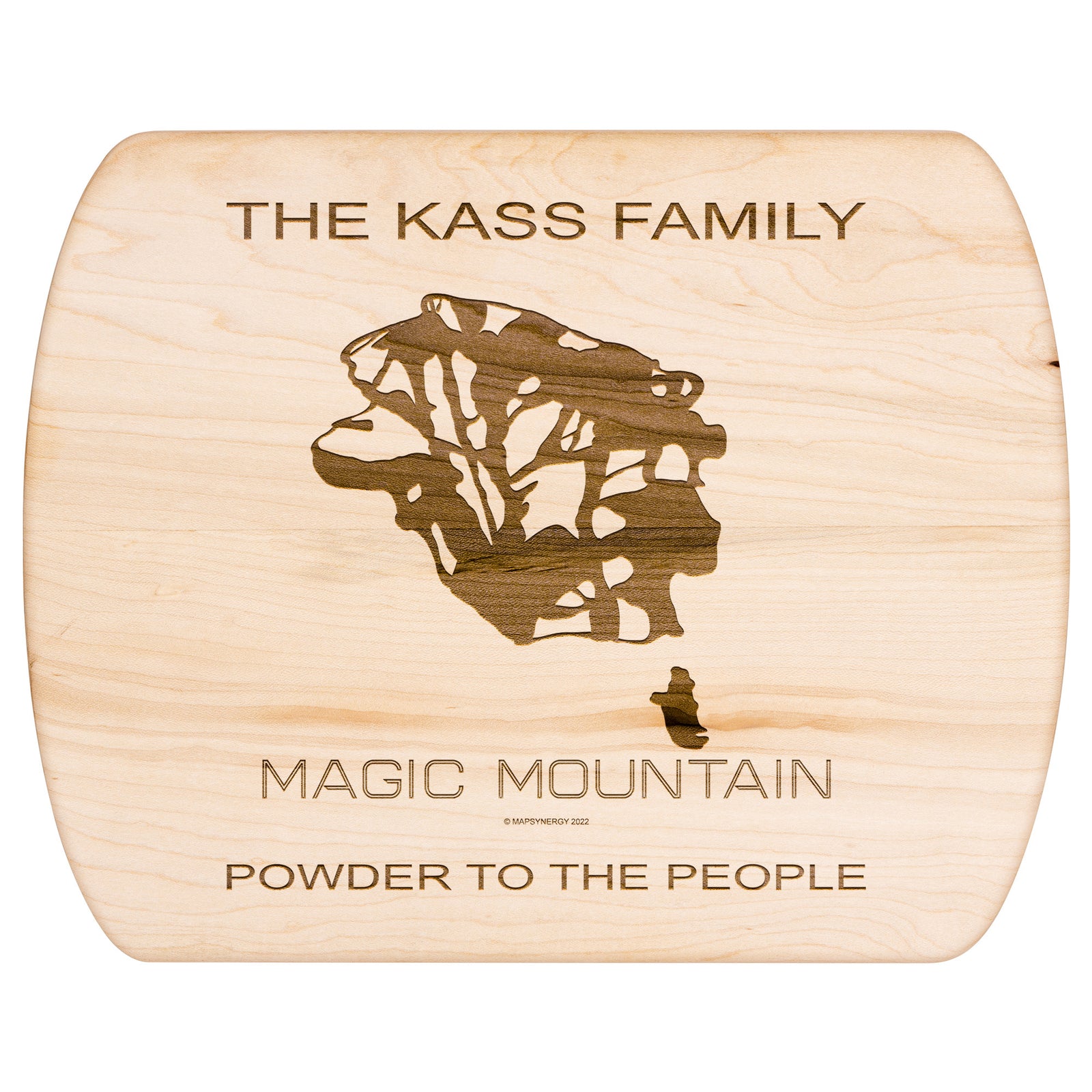 PERSONALIZED Magic Mountain, Idaho SKI TRAIL MAP CUTTING BOARD
