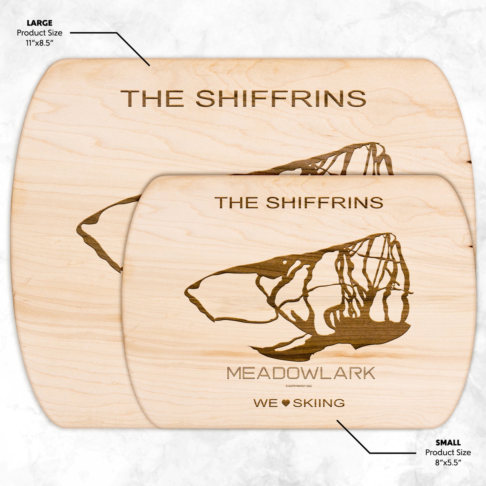 PERSONALIZED Meadowlark , Wyoming SKI TRAIL MAP CUTTING BOARD