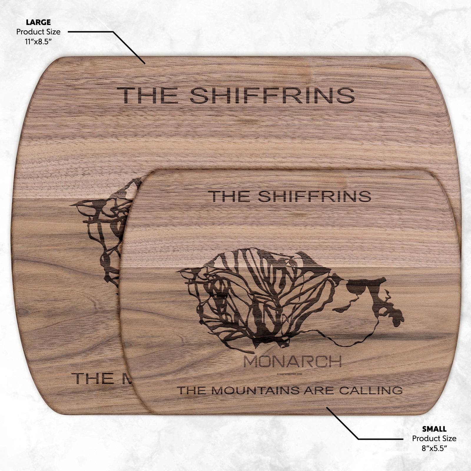 PERSONALIZED Monarch ,Colorado SKI TRAIL MAP CUTTING BOARD