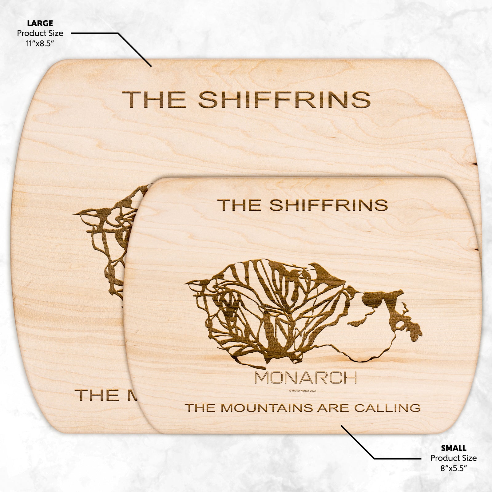 PERSONALIZED Monarch ,Colorado SKI TRAIL MAP CUTTING BOARD
