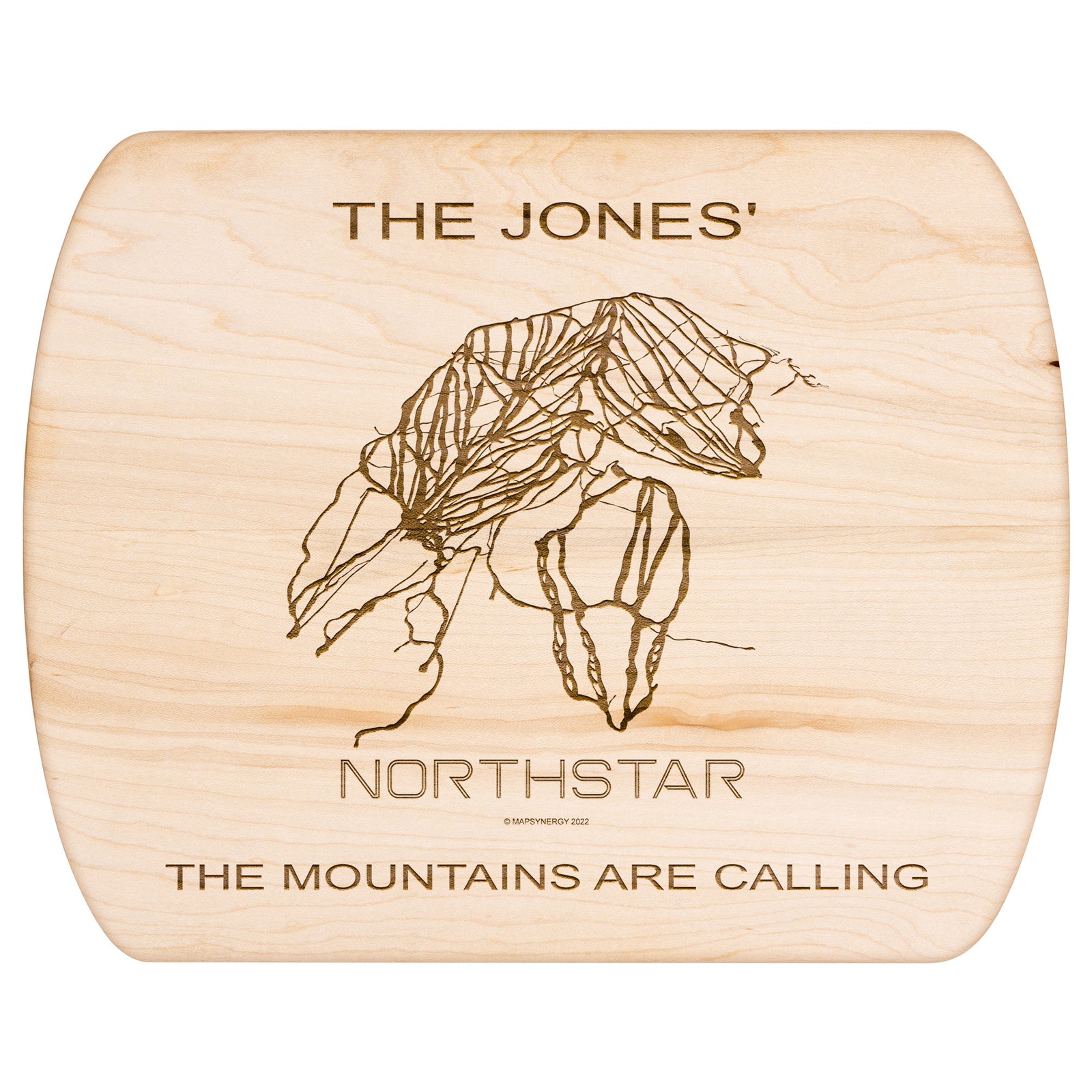 PERSONALIZED NORTHSTAR, CALIFORNIA SKI TRAIL MAP CUTTING BOARD