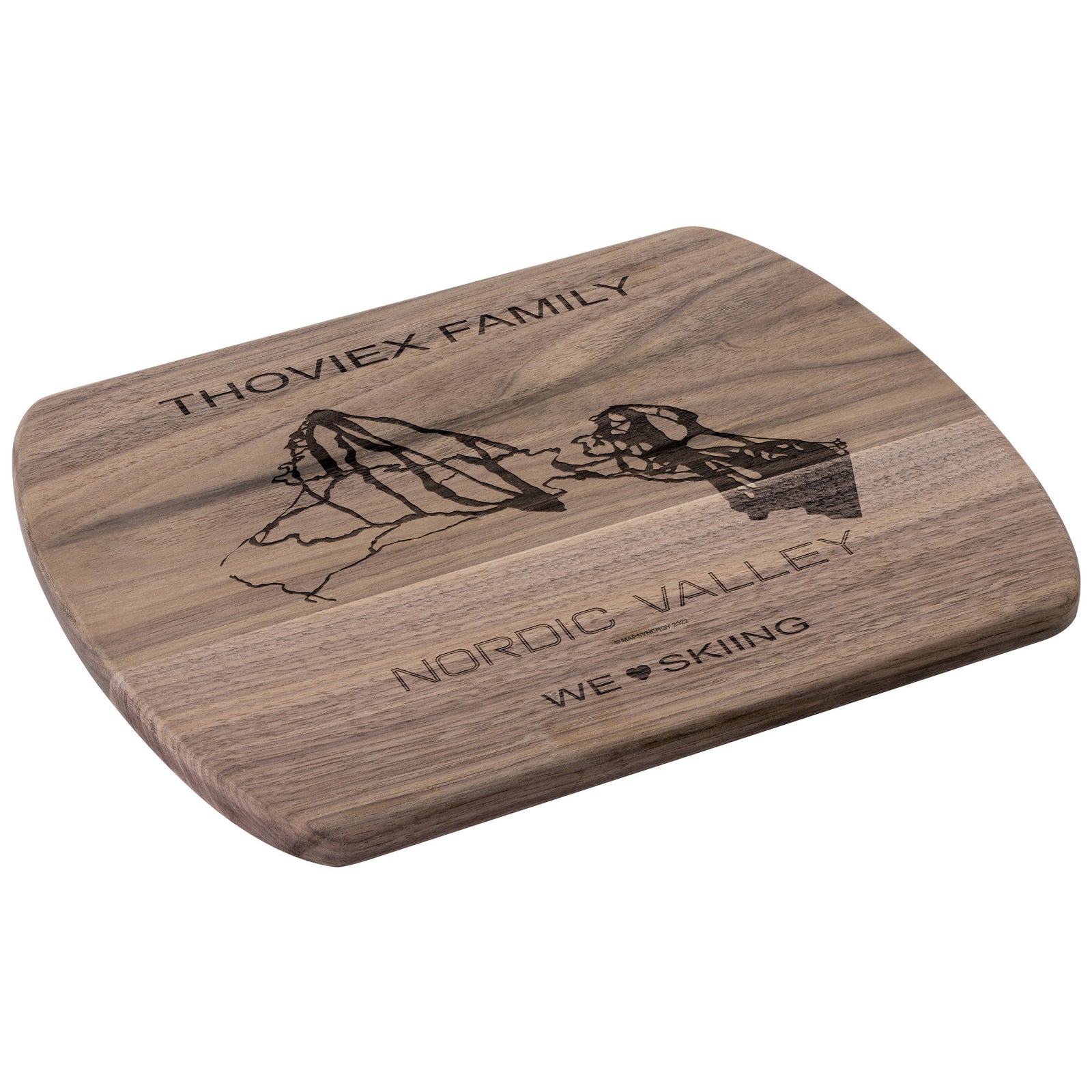 PERSONALIZED Nordic Valley , Wyoming SKI TRAIL MAP CUTTING BOARD