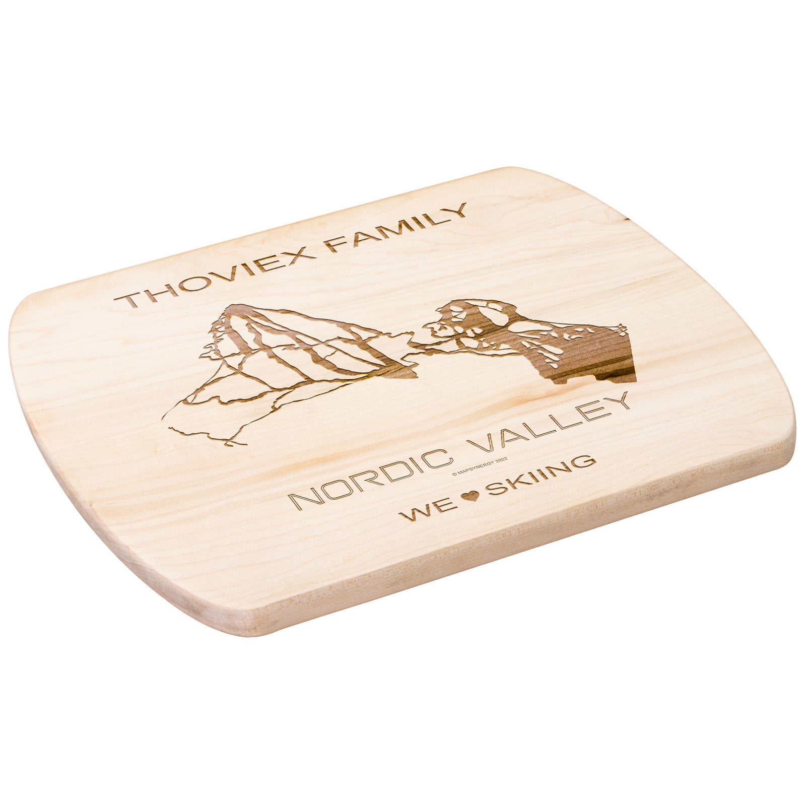 PERSONALIZED Nordic Valley , Wyoming SKI TRAIL MAP CUTTING BOARD