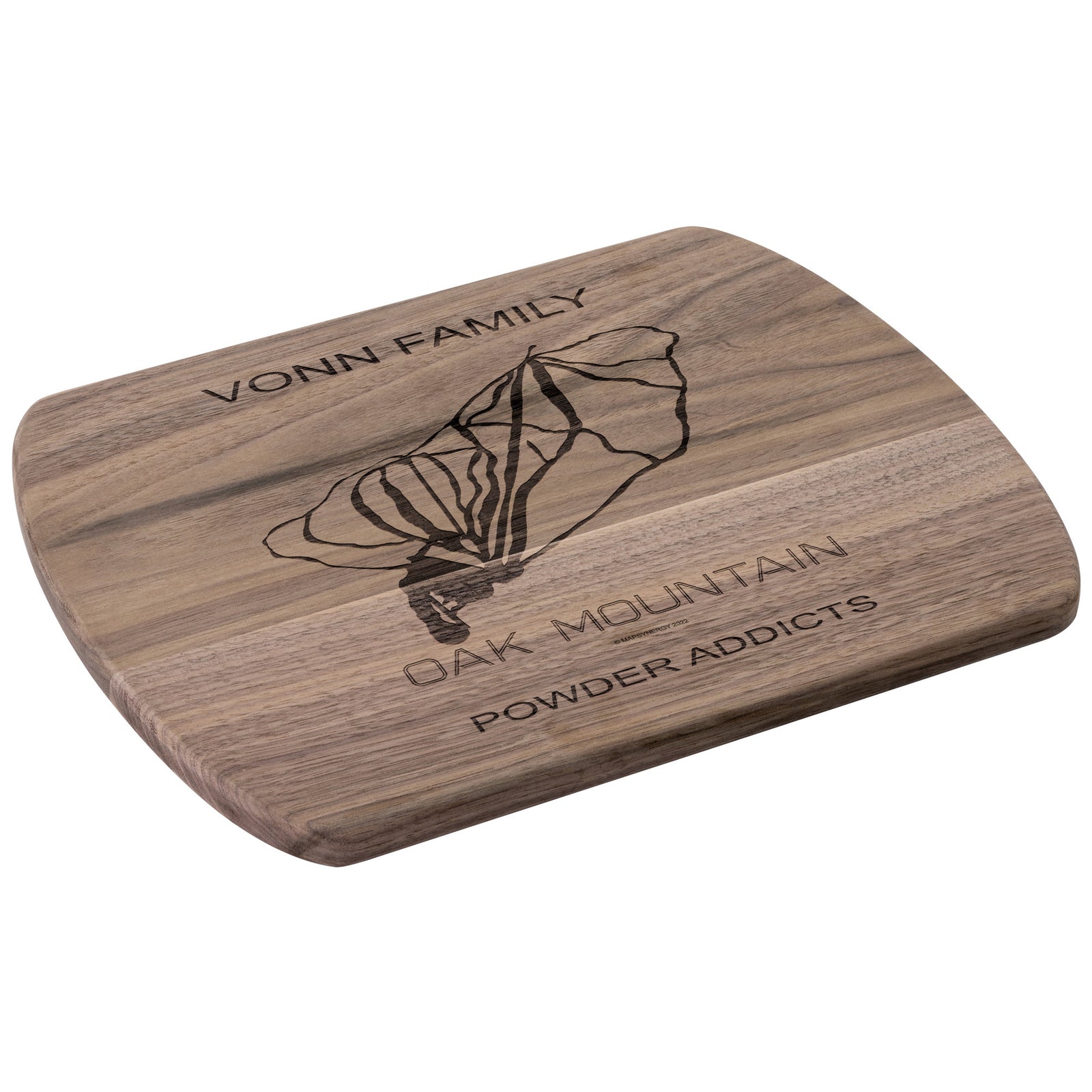 PERSONALIZED OAK MOUNTAIN, NEW YORK SKI TRAIL MAP CUTTING BOARD