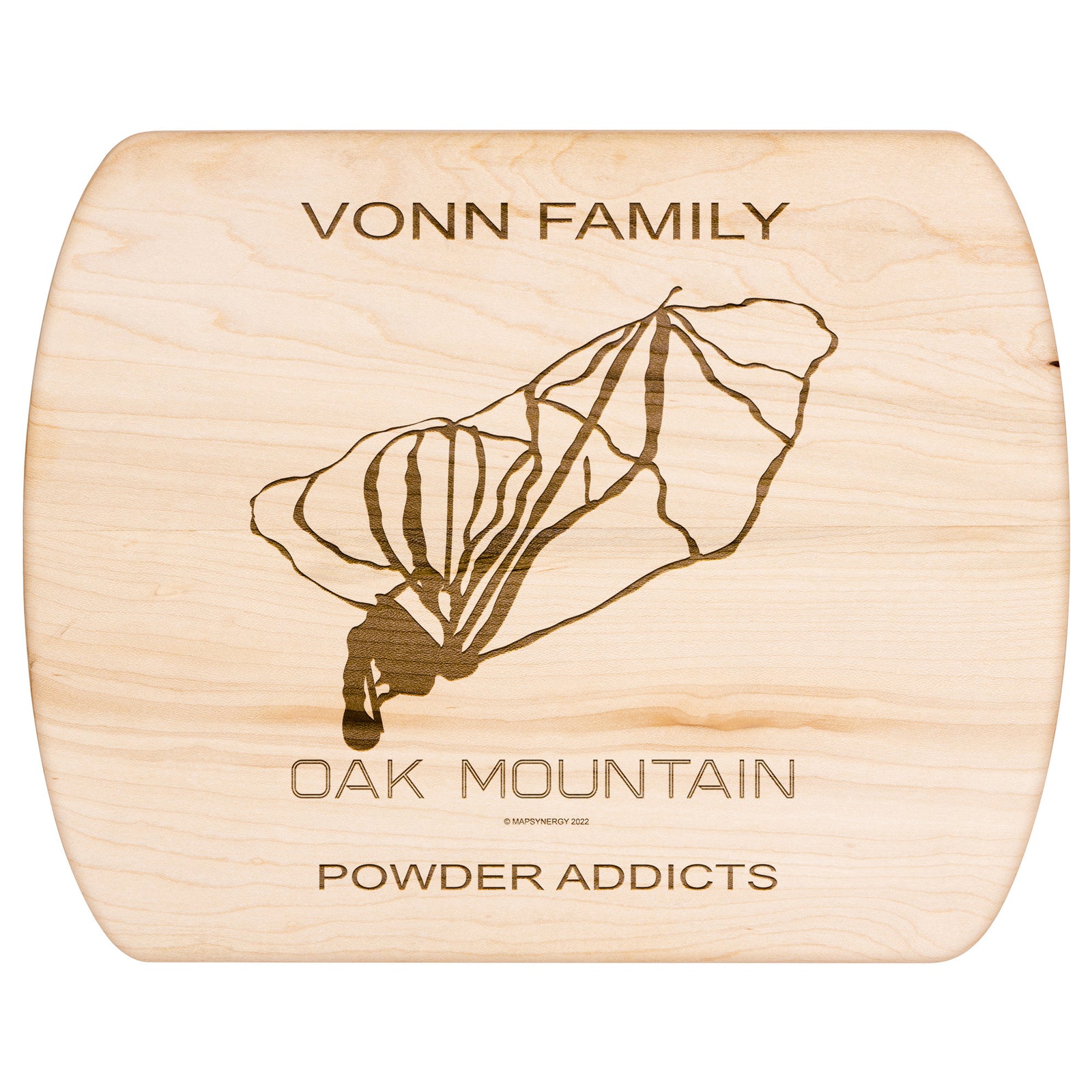 PERSONALIZED OAK MOUNTAIN, NEW YORK SKI TRAIL MAP CUTTING BOARD