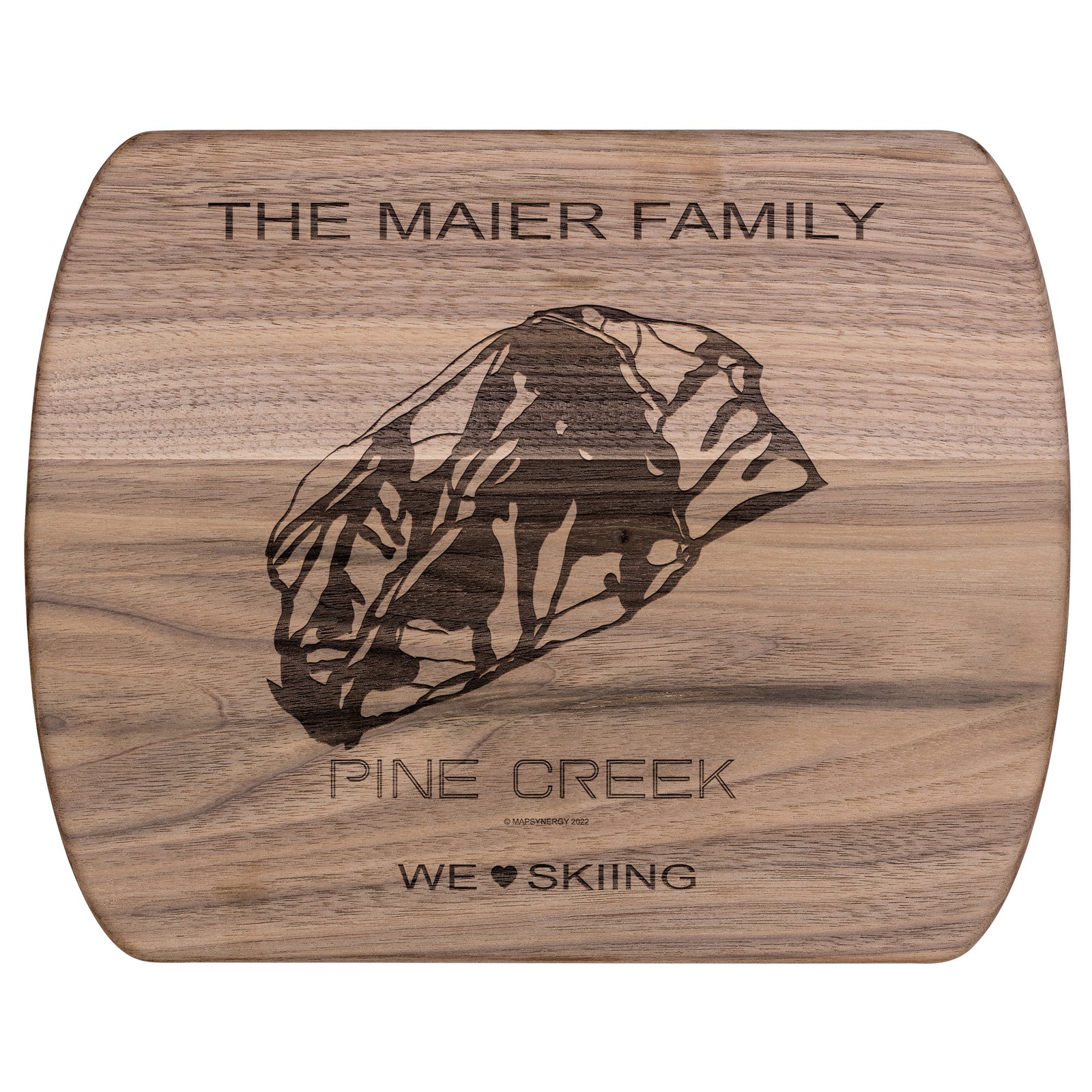 PERSONALIZED Pine Creek , Wyoming SKI TRAIL MAP CUTTING BOARD