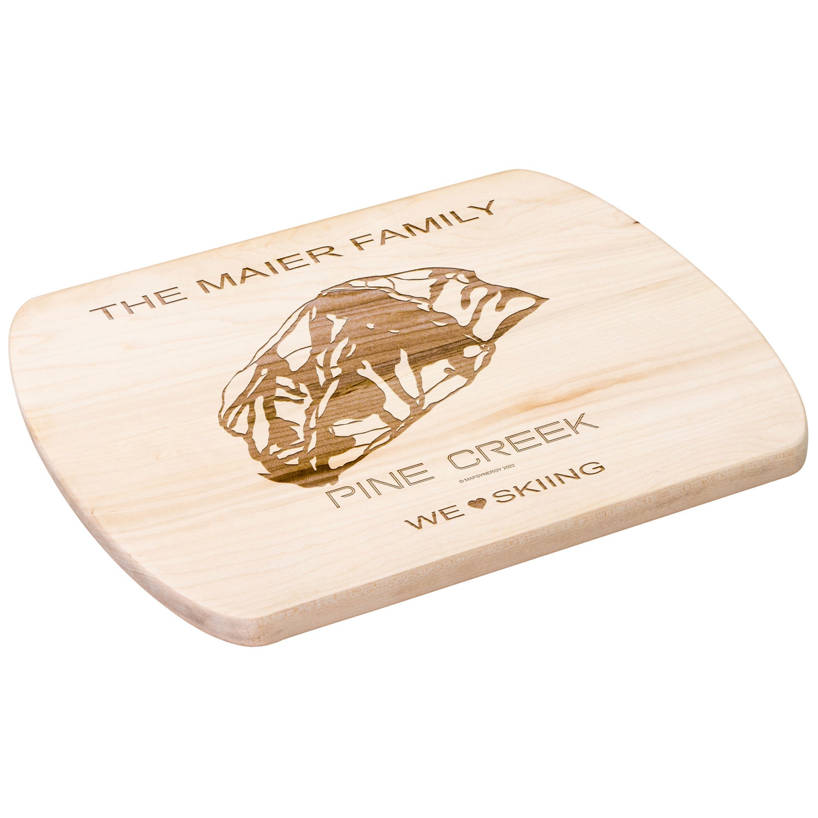 PERSONALIZED Pine Creek , Wyoming SKI TRAIL MAP CUTTING BOARD