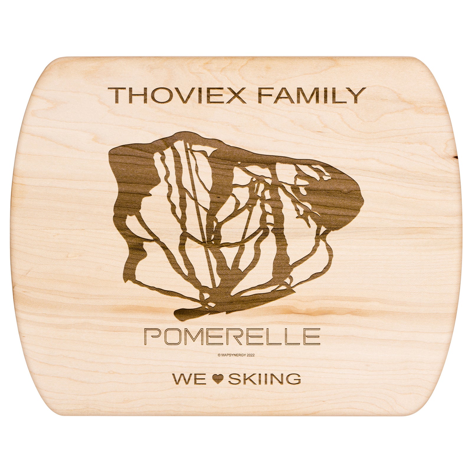PERSONALIZED Pomerelle, Idaho SKI TRAIL MAP CUTTING BOARD