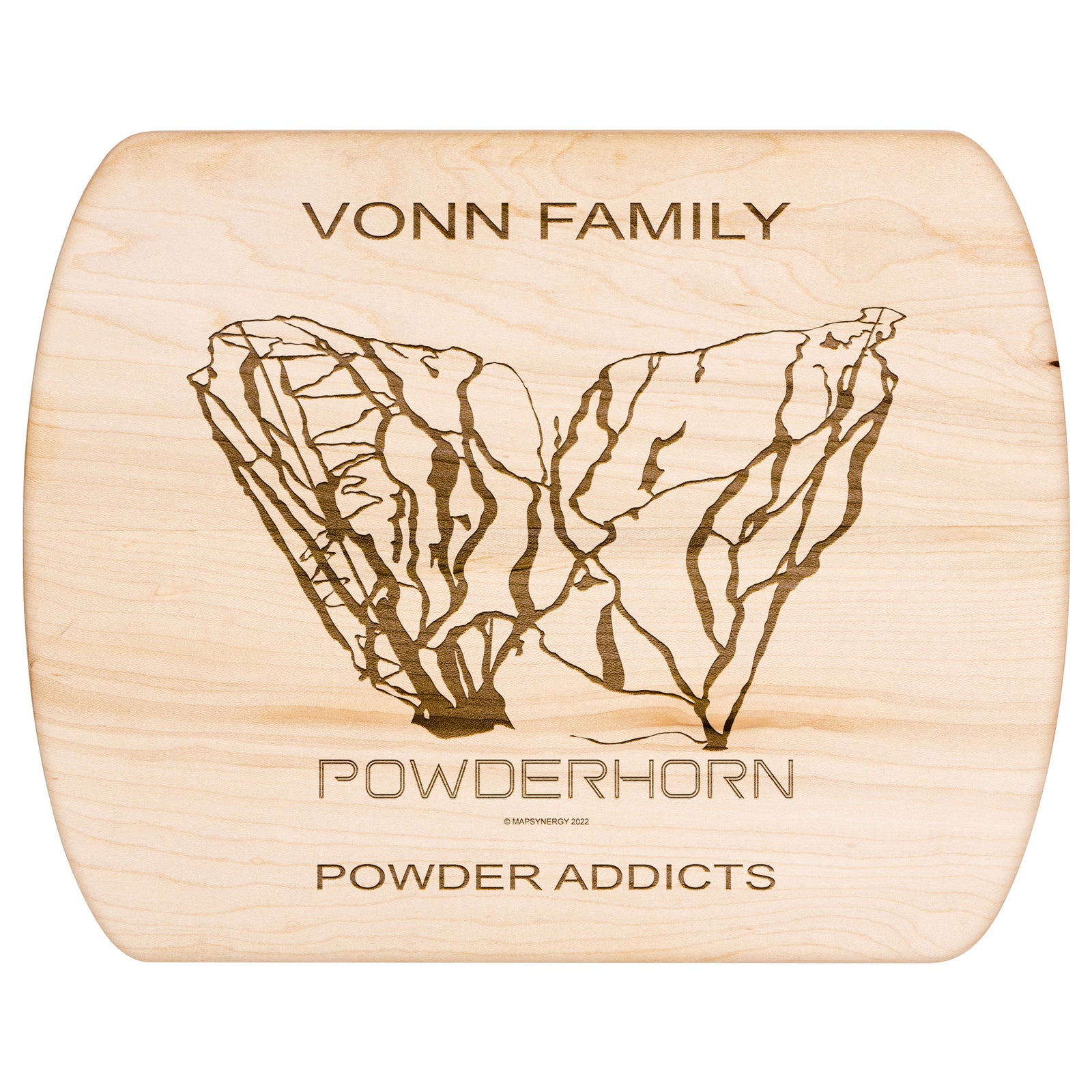 PERSONALIZED Powderhorn ,Colorado SKI TRAIL MAP CUTTING BOARD