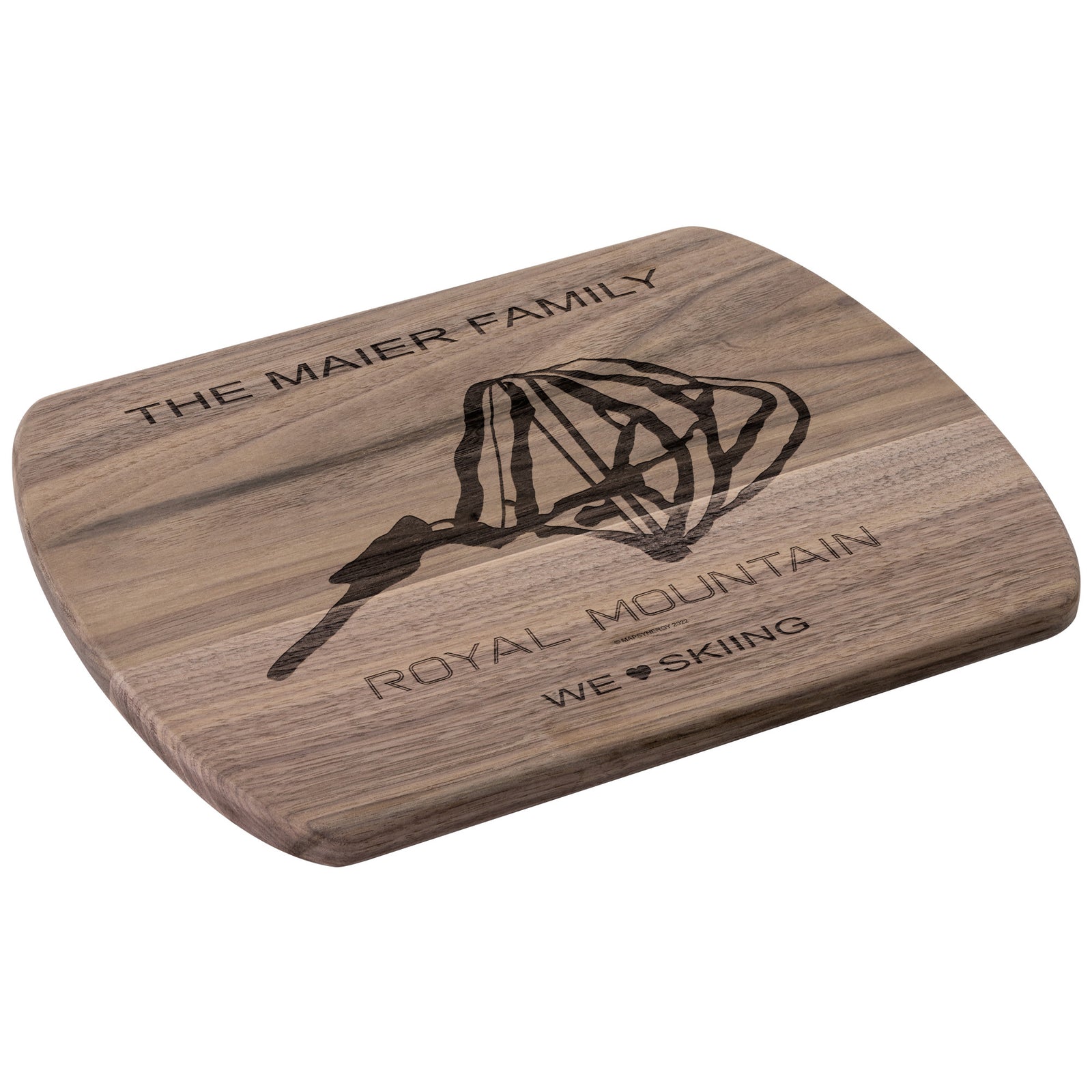 PERSONALIZED ROYAL MOUNTAIN, NEW YORK SKI TRAIL MAP CUTTING BOARD