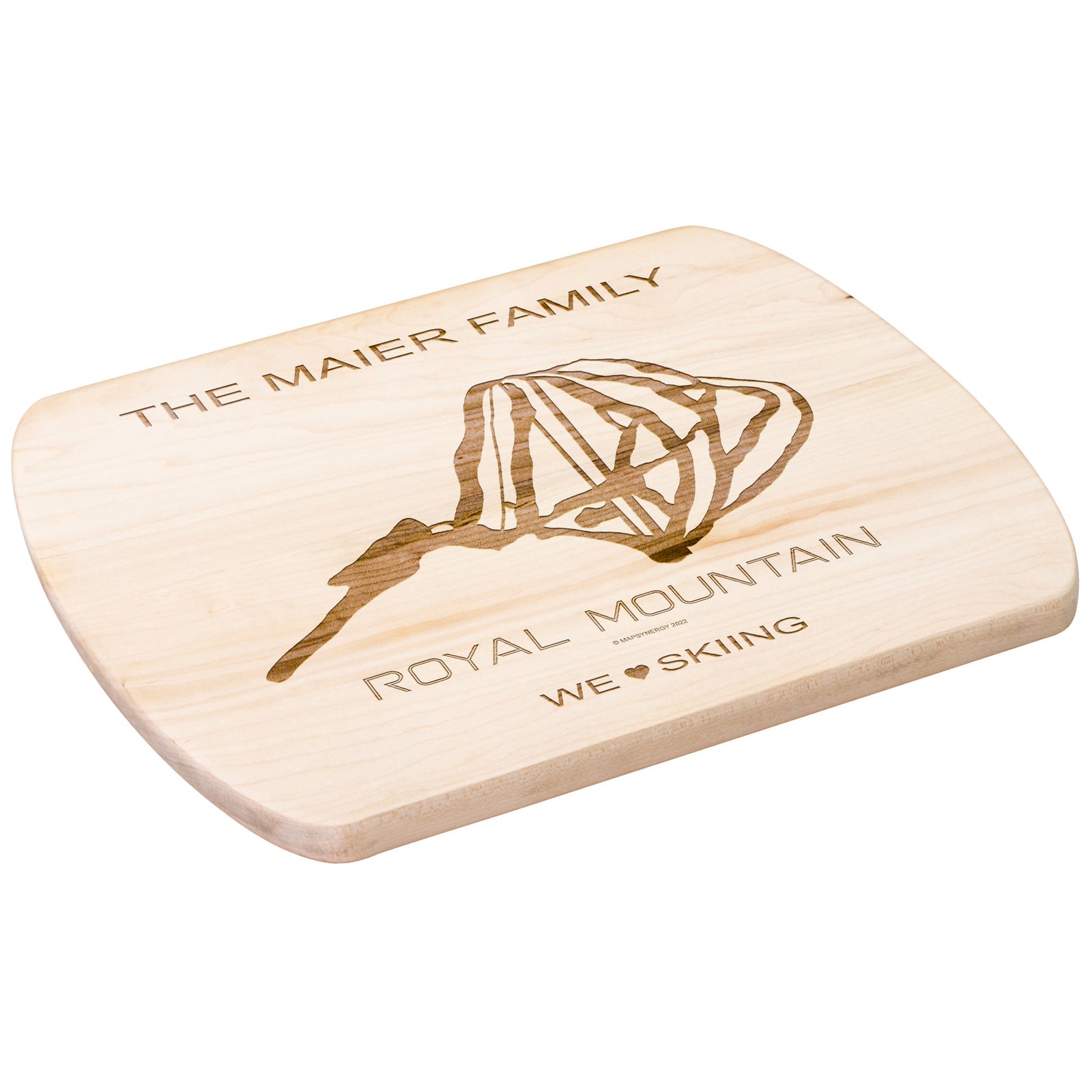 PERSONALIZED ROYAL MOUNTAIN, NEW YORK SKI TRAIL MAP CUTTING BOARD
